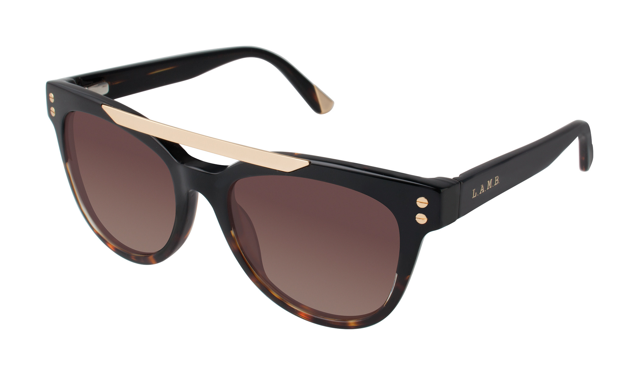 Gwen Stefani L.A.M.B. LA508 Tortoise & Gold Frame / Brown Tinted Lens Sunglasses LA508 Sunglasses - L.A.M.B. by Gwen Stefani Authorized  main image 2