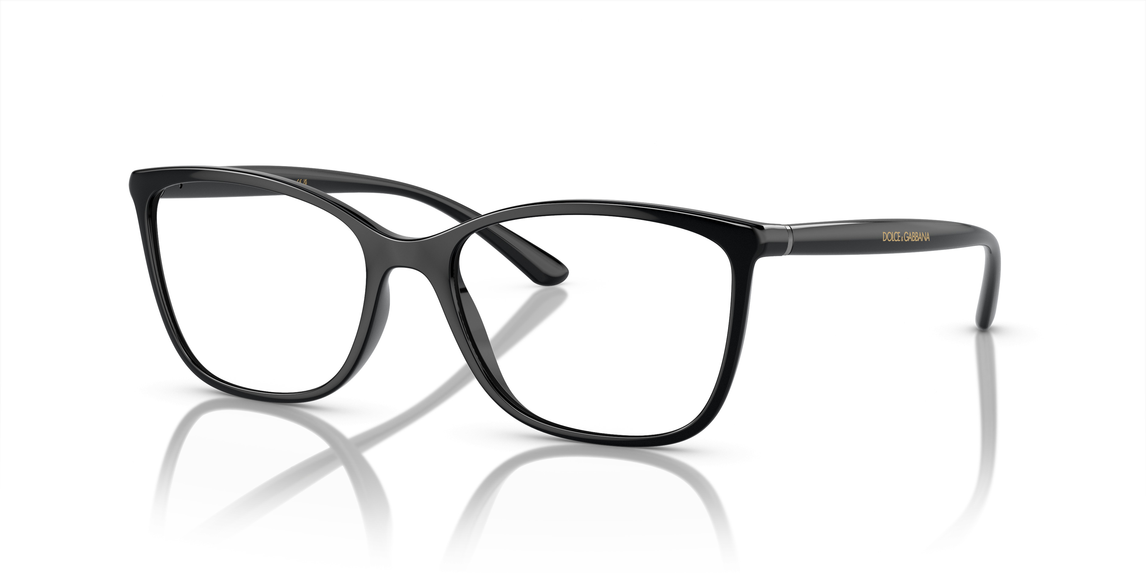 DOLCE & GABBANA DG3325 Black on Transparent Black Eyeglasses w/ Gold Accent DG3325 Eyeglasses - Dolce & Gabbana Authorized Retailer  main image 3