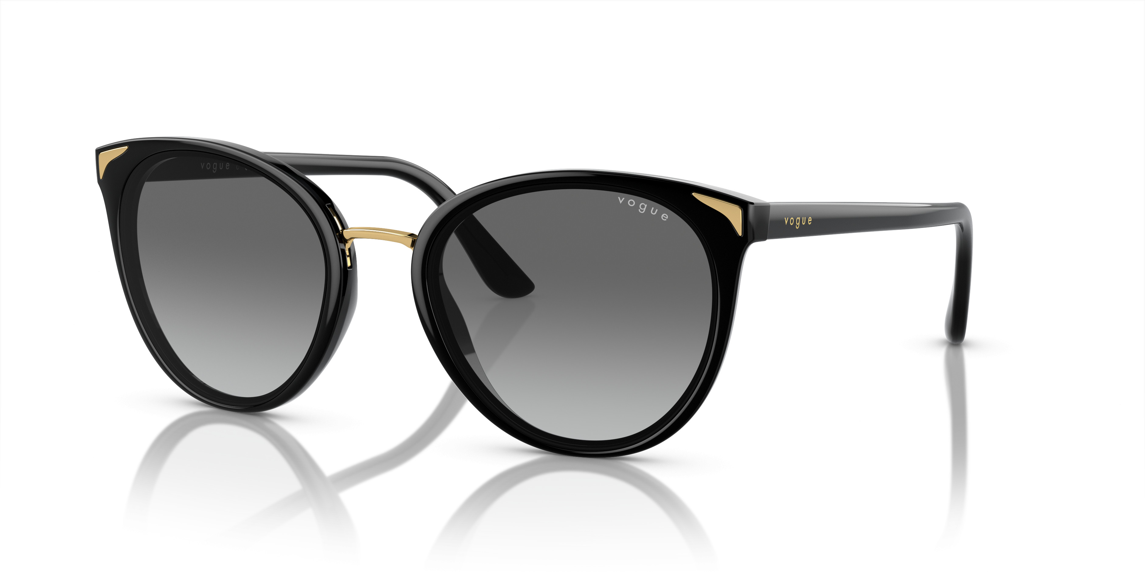 Vogue Sunglasses VO4349-S in Black Vogue Eyewear VO4349S M (54 - 16) with Brown lenses and Gold  main image 2
