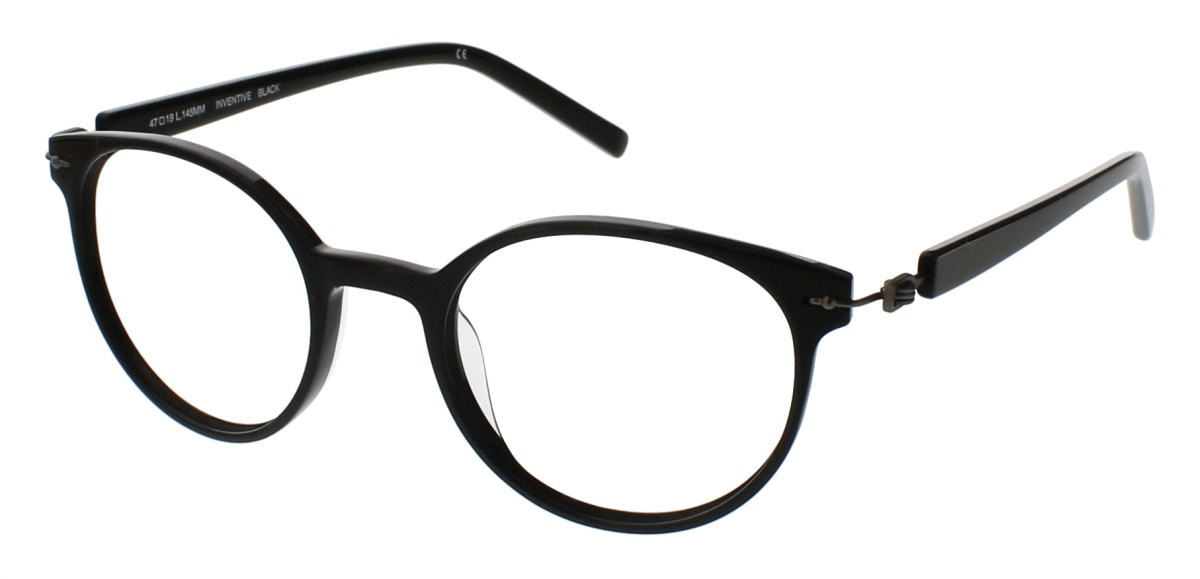 Aspire REMARKABLE Black Frames 46 20 145 Round Glasses Aspire Eyeglasses Frame CONNECTED BLACK MATTE FULL RIM 53-17  main image 4