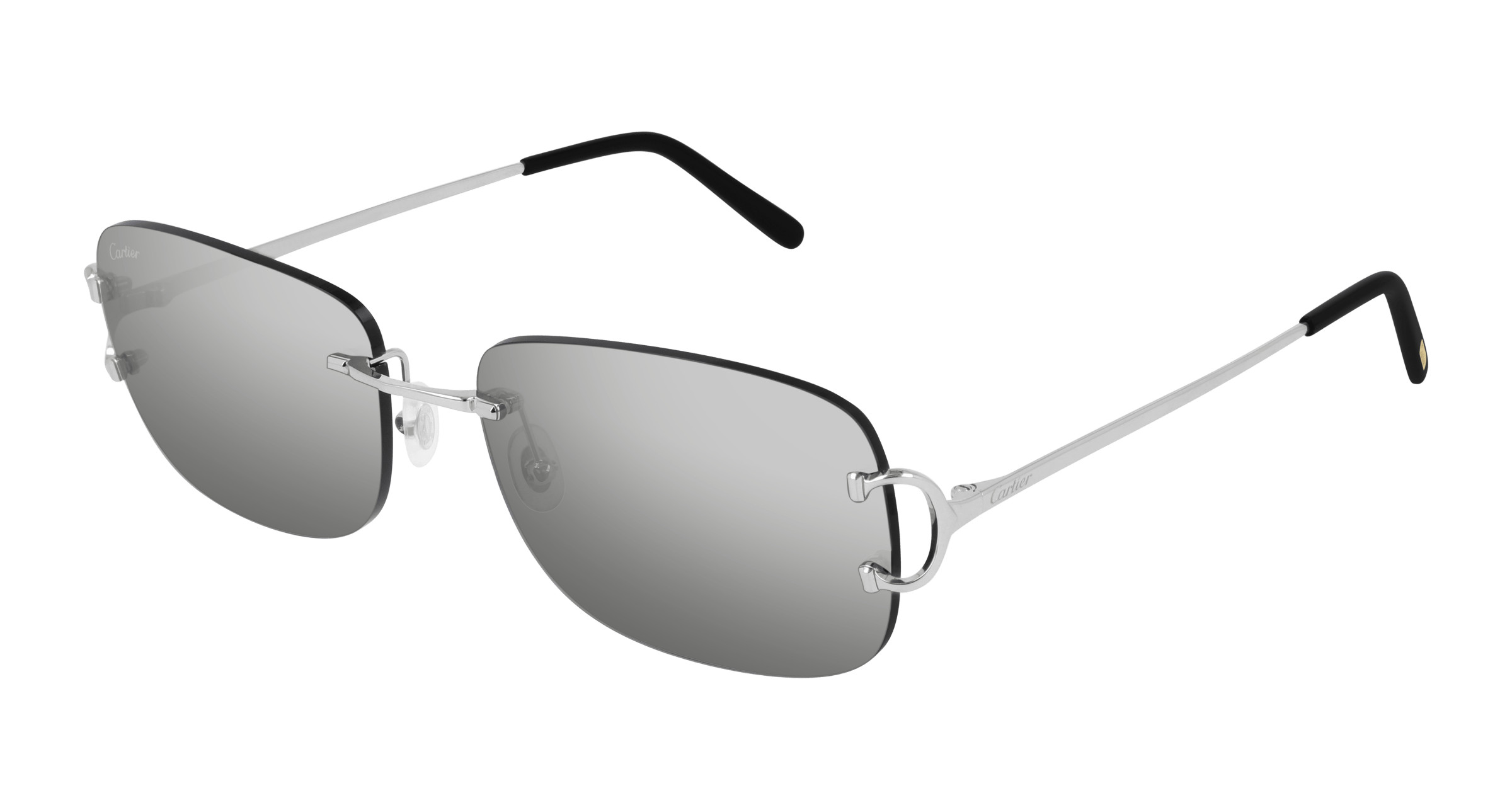 Cartier CT0598S-002 Sunglasses Silver Grey Metal Sunglasses Cartier Panthere Rimless Eyeglasses Cartier  main image 4