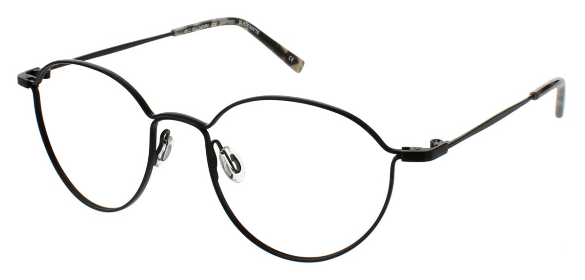 Aspire REMARKABLE Black Frames 46 20 145 Round Glasses Aspire Eyeglasses Frame CONNECTED BLACK MATTE FULL RIM 53-17  main image 3