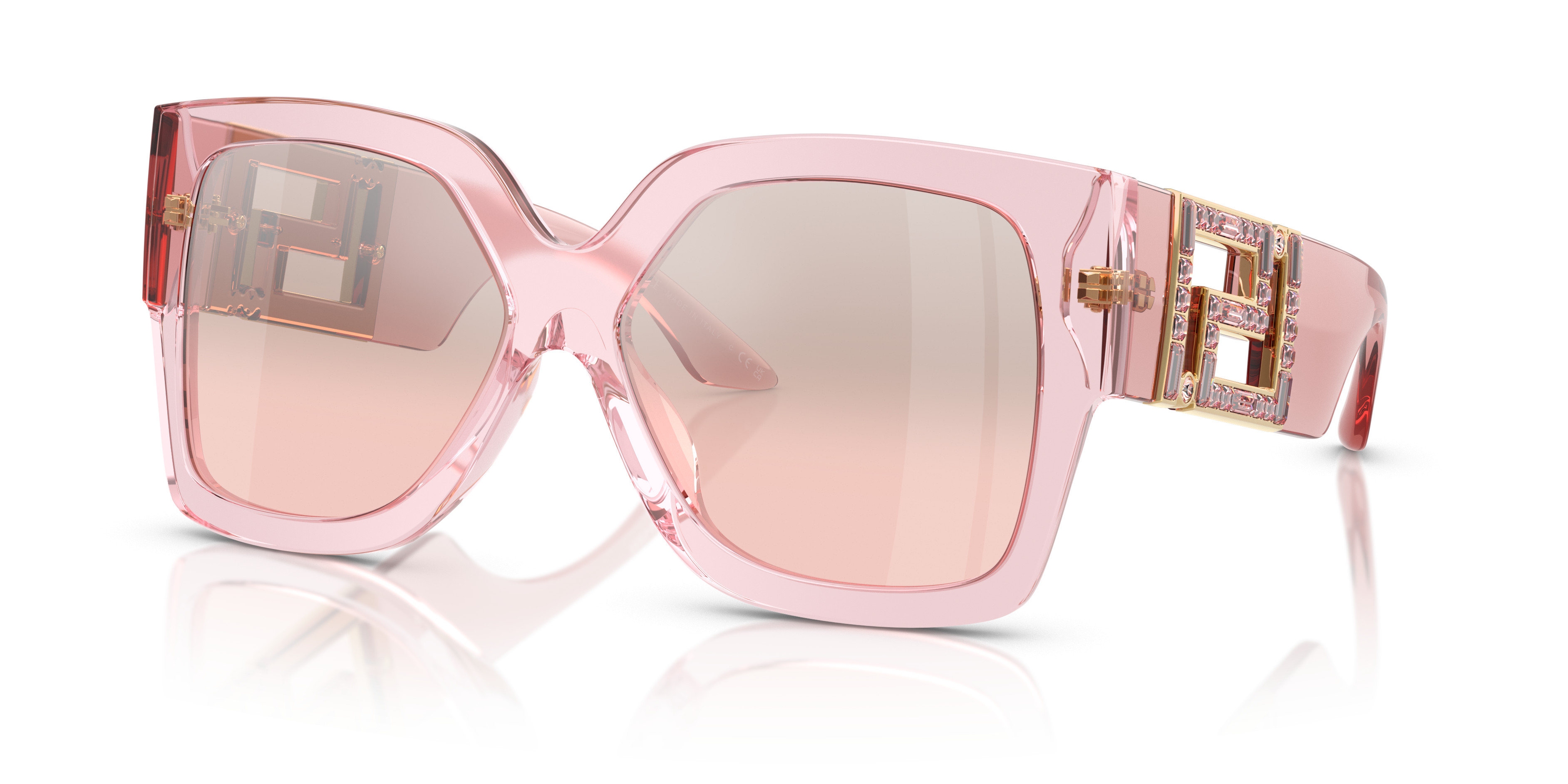 NEW Versace VE2288 Silver Pink Mirror Square Medusa Sunglasses Versace VE2288 Sunglasses - Vision Clarity Optometry & Optical main image 2