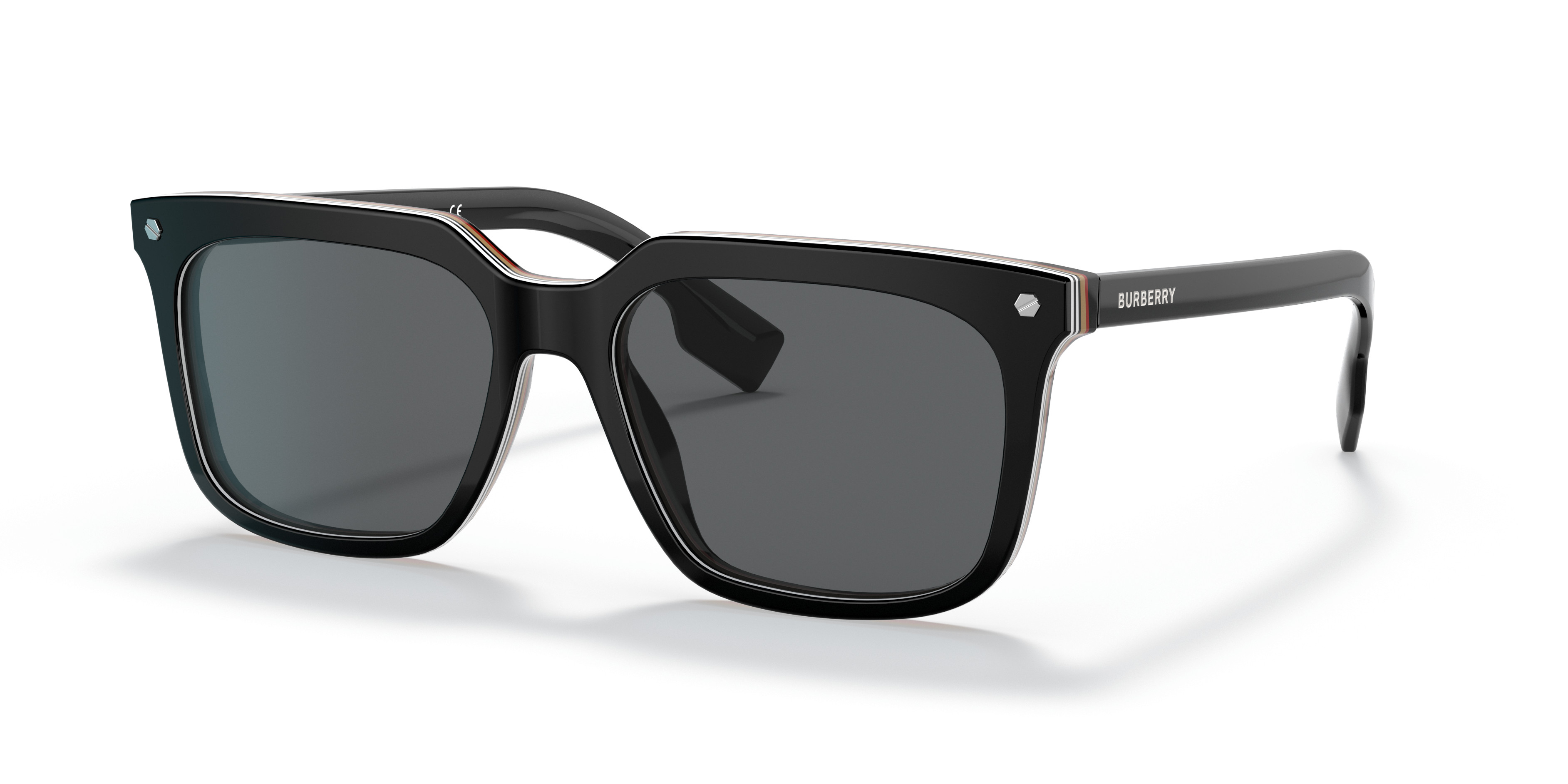 Burberry Sunglasses OBE4439F Black Dark Gray Burberry BE4439 green frame with dark green lenses. Lenses  main image 3