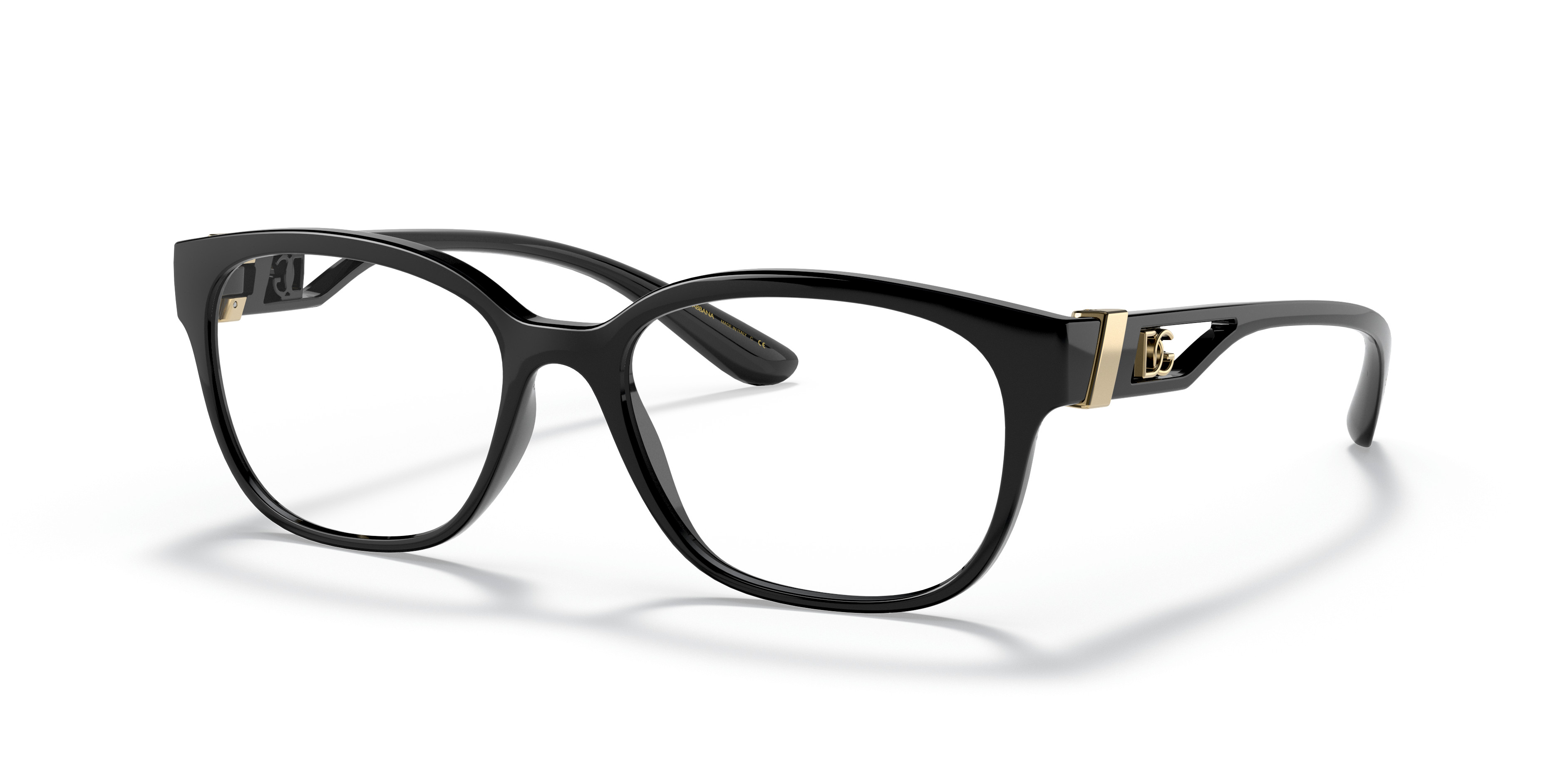 DOLCE & GABBANA DG3325 Black on Transparent Black Eyeglasses w/ Gold Accent DG3325 Eyeglasses - Dolce & Gabbana Authorized Retailer  main image 2