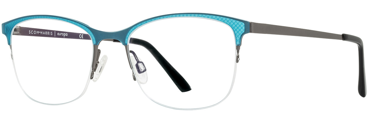 Scott Harris Europa Stylish Blue gunmetal cat eye Eyeglasses frames only Scott Harris Black Eyeglass Frames for sale | eBay main image 2