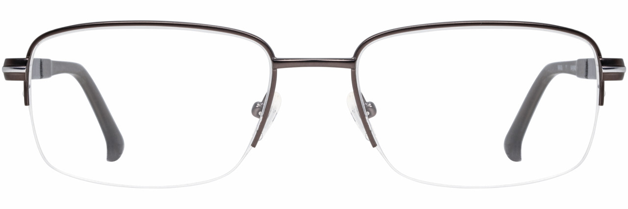 NWT EyeBuyDirect St Michel Gunmetal
Progressive Transitions 2.50 Glasses Matte Black/Silver Classic Browline Titanium Eyeglasses  main image 2