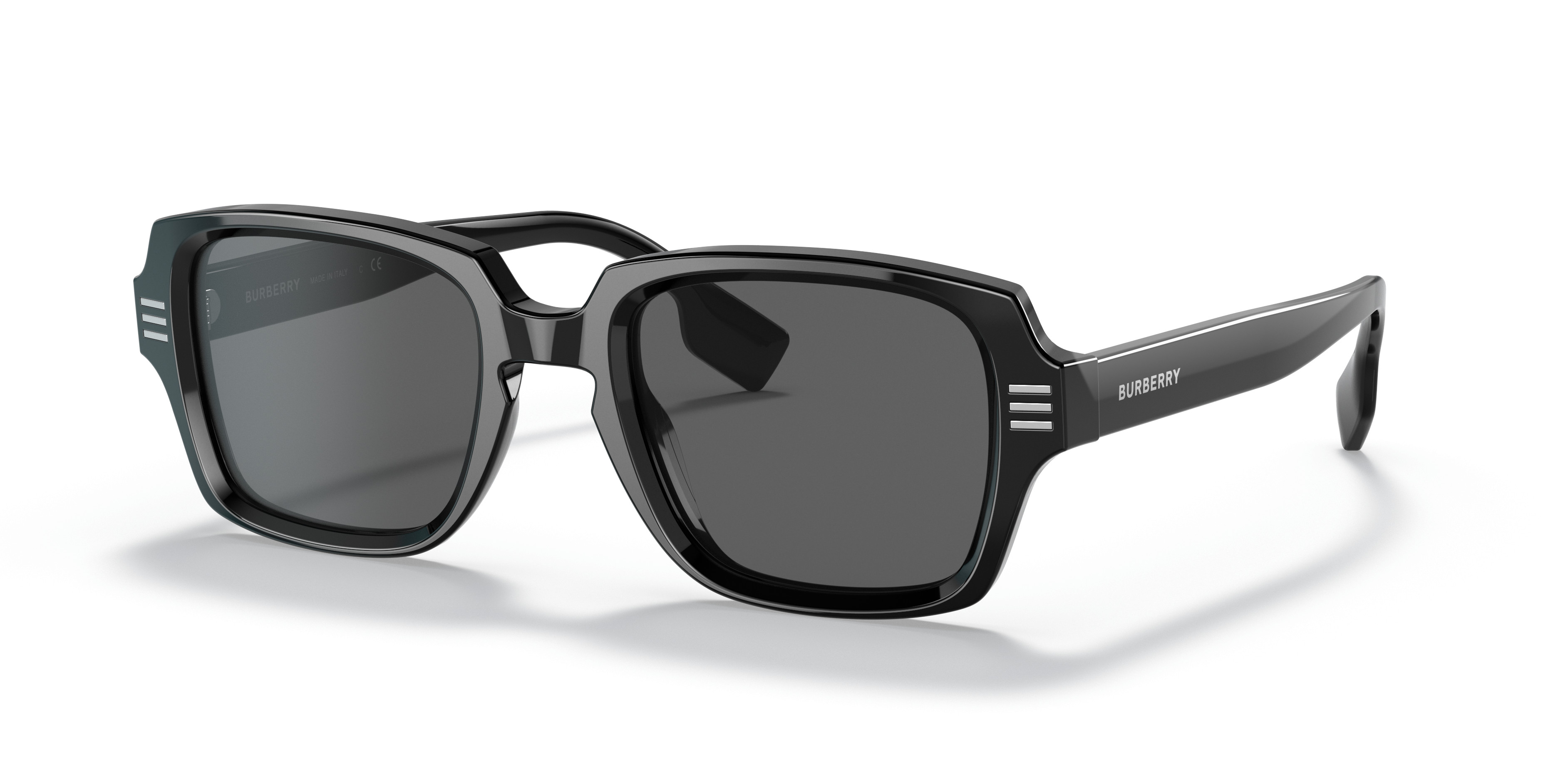 Burberry Sunglasses OBE4439F Black Dark Gray Burberry BE4439 green frame with dark green lenses. Lenses  main image 2