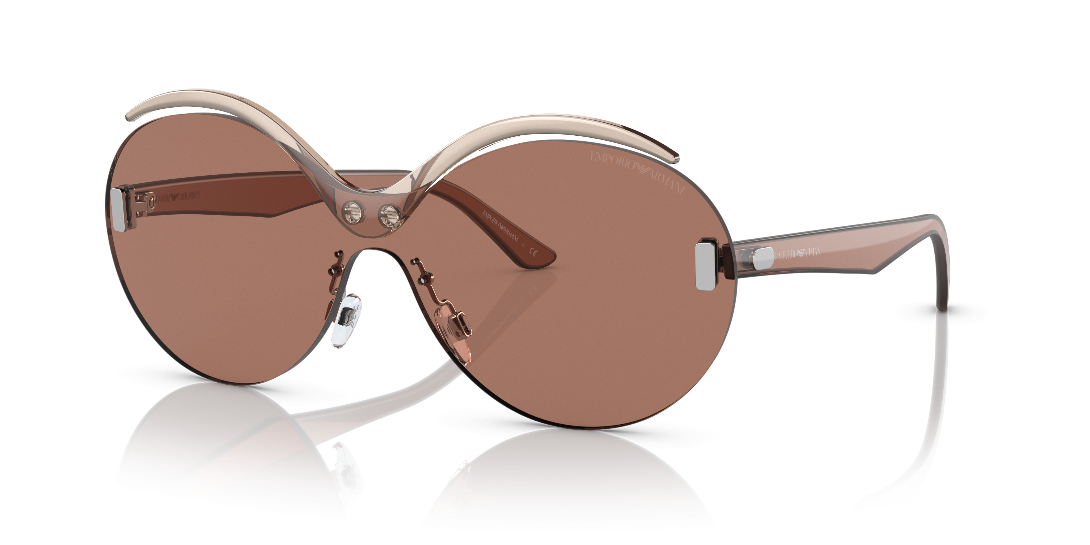 Emporio Armani Transparent Brown Sunglasses - Excellent Condition/ Model EA4008 EA4008 Sunglasses - Emporio Armani Authorized Retailer  main image 2