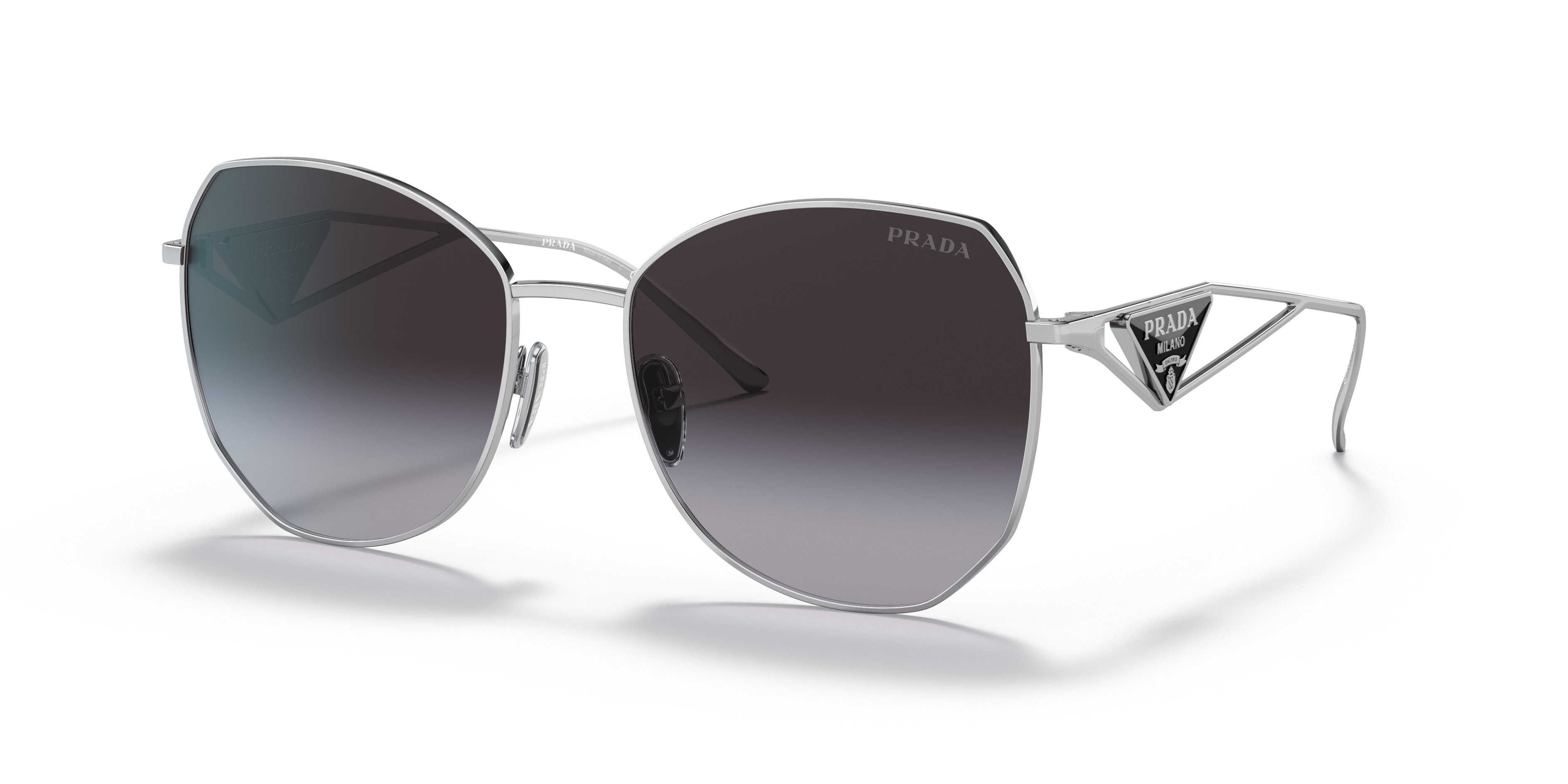 PRADA WOMEN’S SUNGLASSES OPR 17WSF DARK GRAY NWT PRADA PR 17WS 1AB5SO Black Dark Grey Lens UNISEX Sunglasses  main image 2