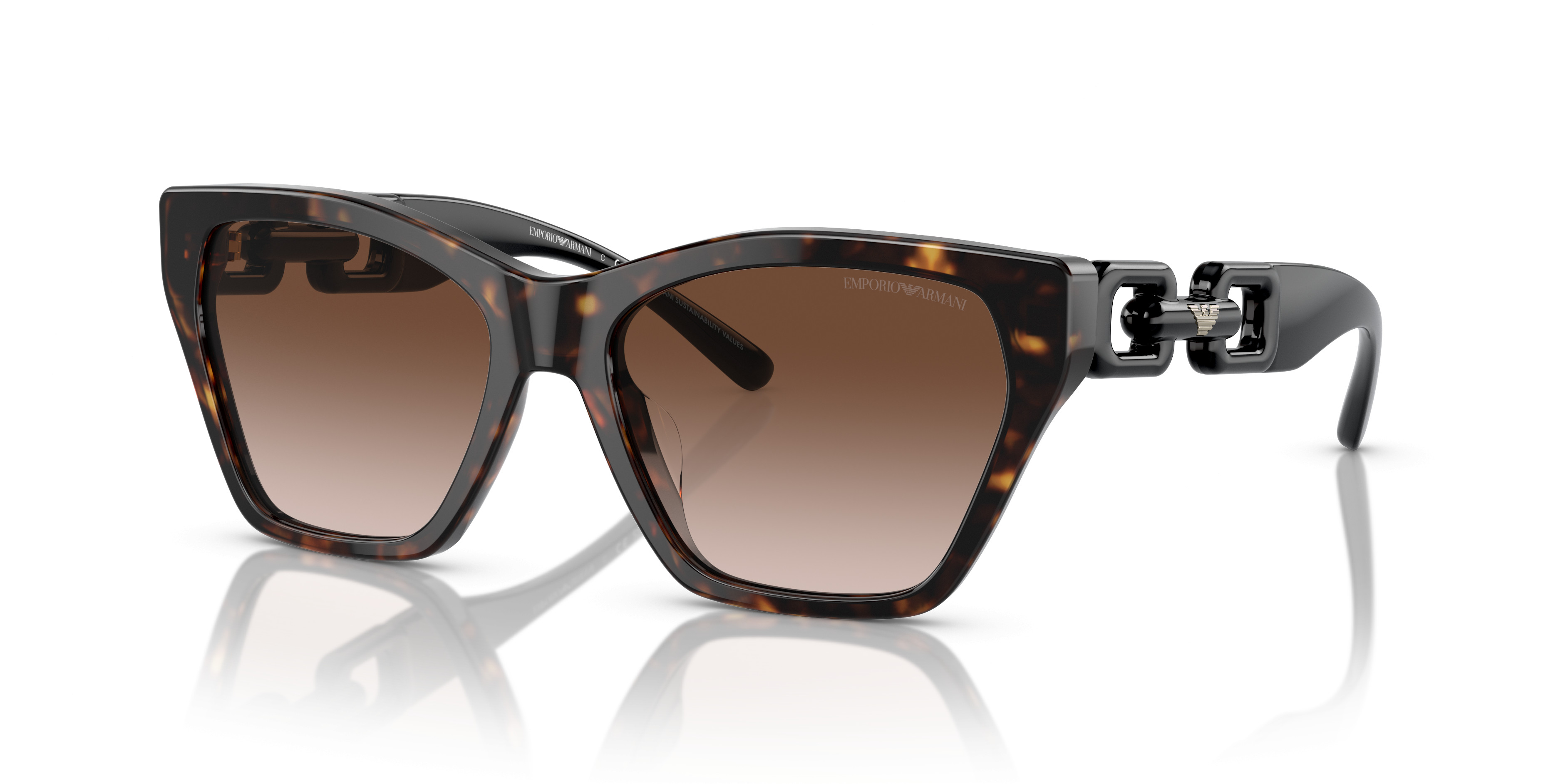Emporio Armani EA4004 5047/13 Sunglasses Brown White 56-17-140 EA4004 - Sunglasses - Emporio Armani Authorized Retailer  main image 2