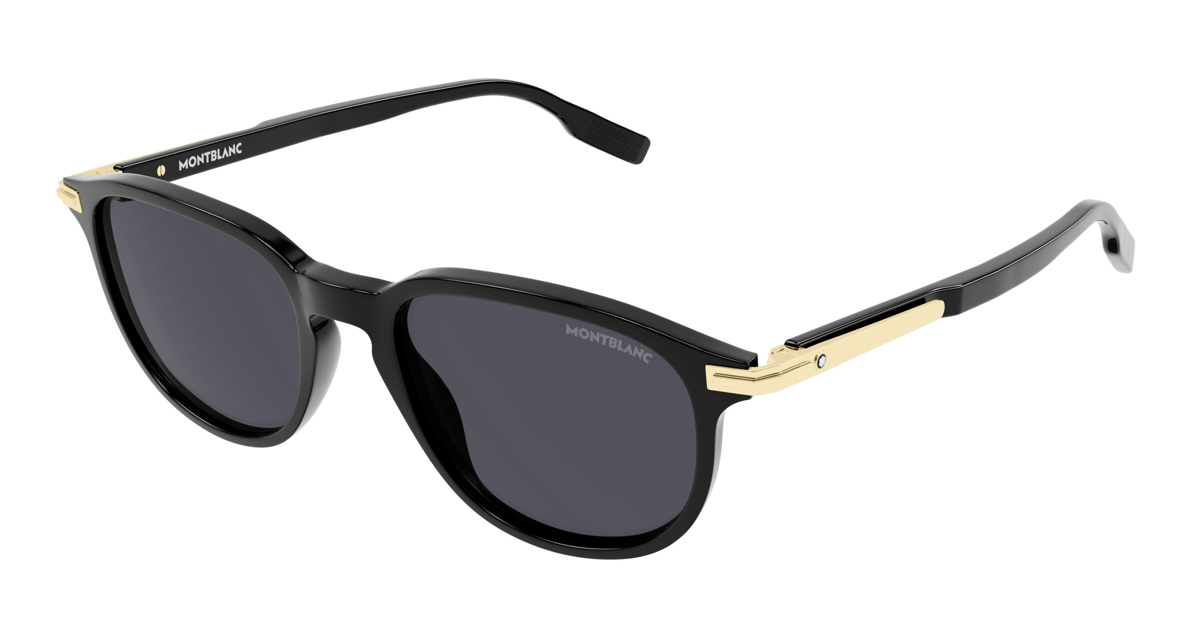 NWT Mont Blanc MB0344S Gold Black 54mm Sunglasses Montblanc Sunglasses MB0344S 001 Light Gold - eye-oo.com main image 2