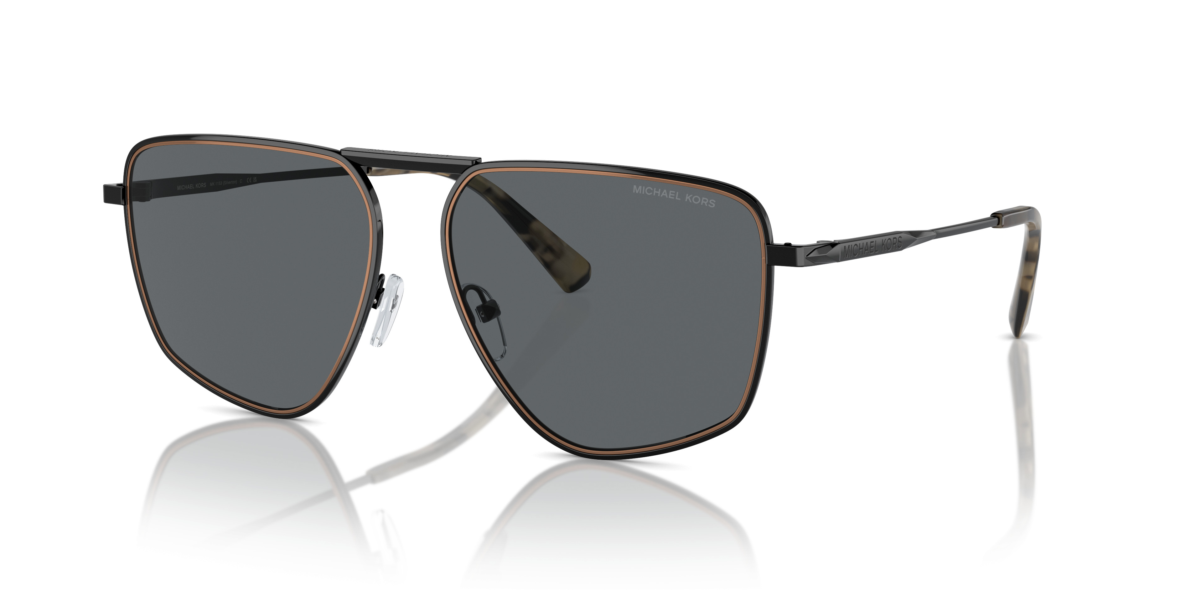 Michael Kors Black Aviator Sunglasses with Dark Lenses MK1168 BRENTWOOD Sunglasses - Michael Kors Authorized  main image 4