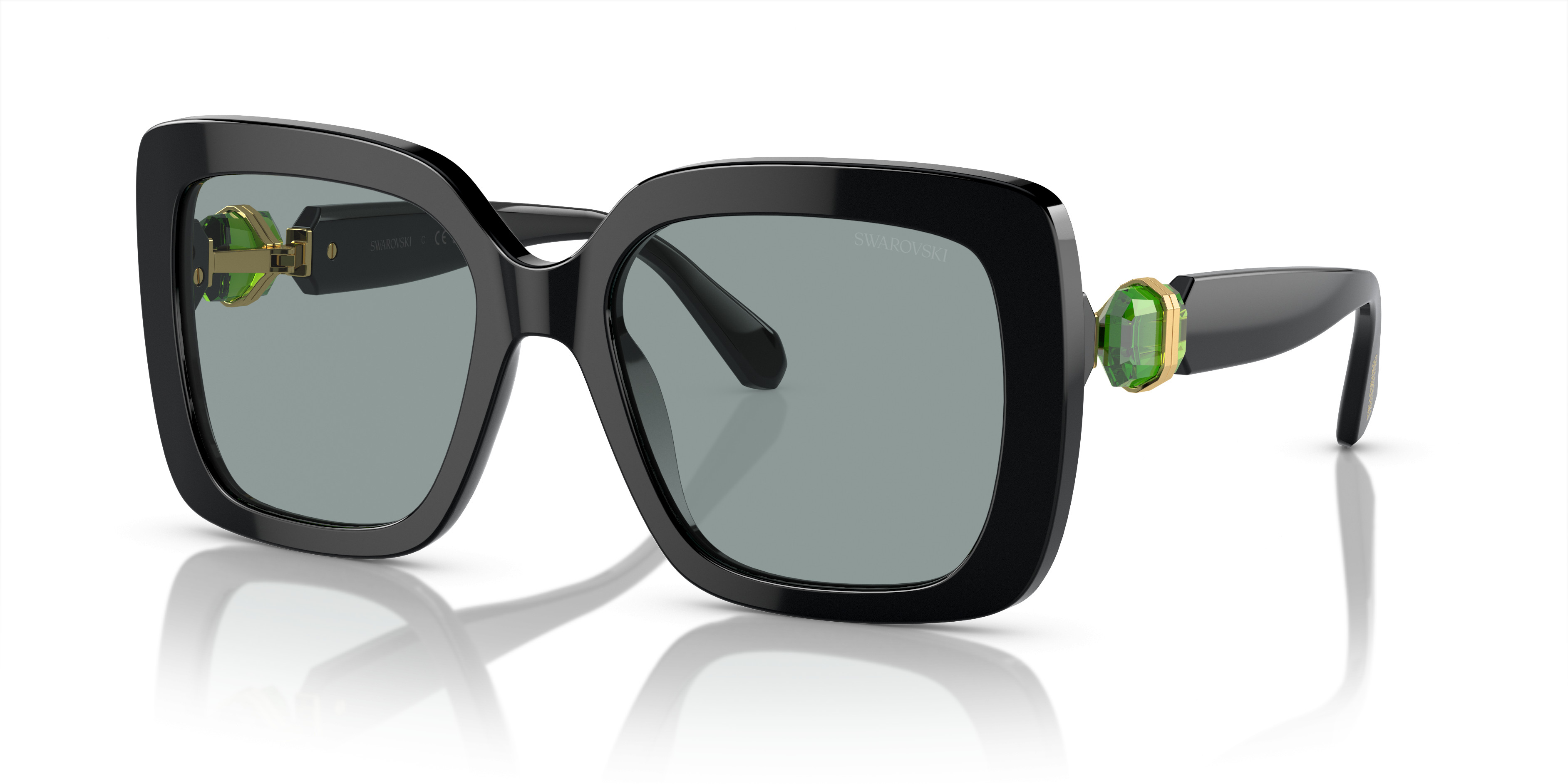 Swarovski SK6022 Sunglasses in Black Amazon.com: Swarovski SK6032 Sunglasses, Black/Dark Grey, 55  main image 2