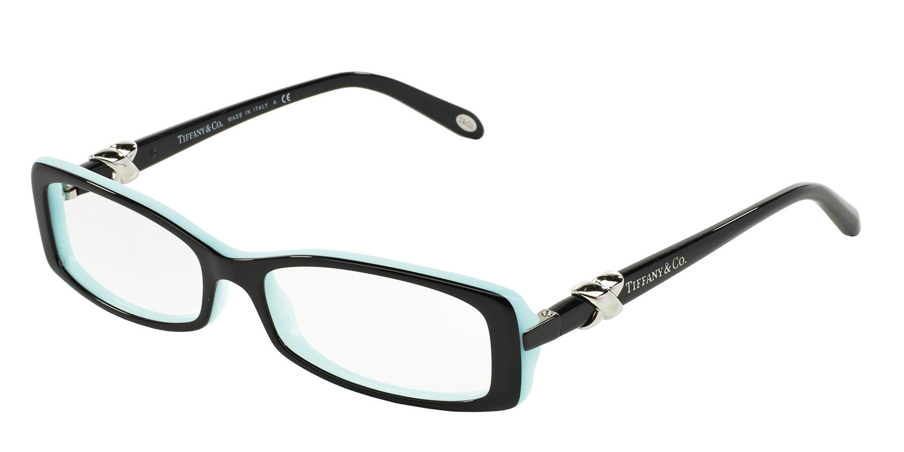 Tiffany & Co TF 2016 Bow Logo Temple Eyeglasses - Italy Eyeglasses Tiffany TF 2074 8055 Top Black/Blue at Amazon  main image 3
