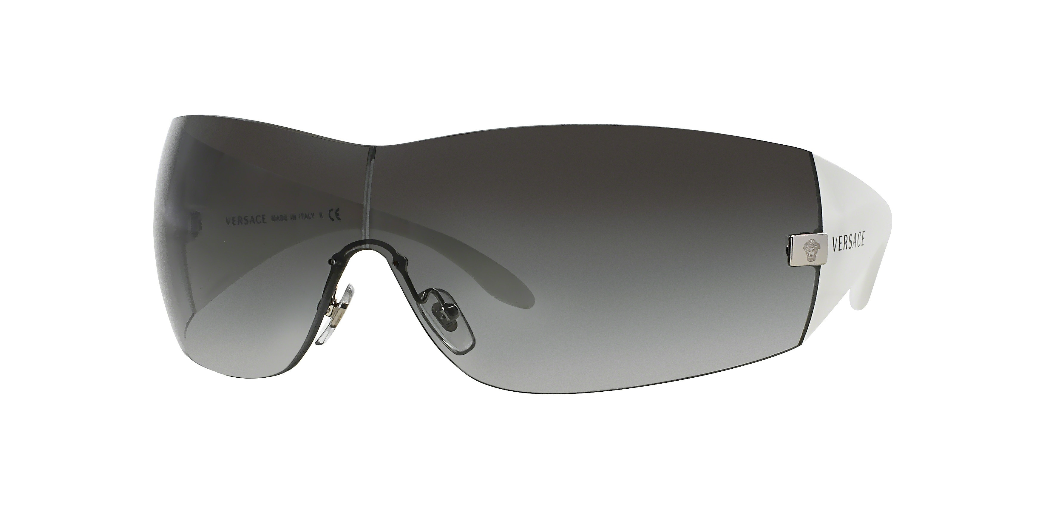 VERSACE Mod. 2054 Bronze and White Sunglasses with Versace Case and Lens Cloth Versace VE4474U M (52 - 20) with Grey lenses and White frame  main image 2