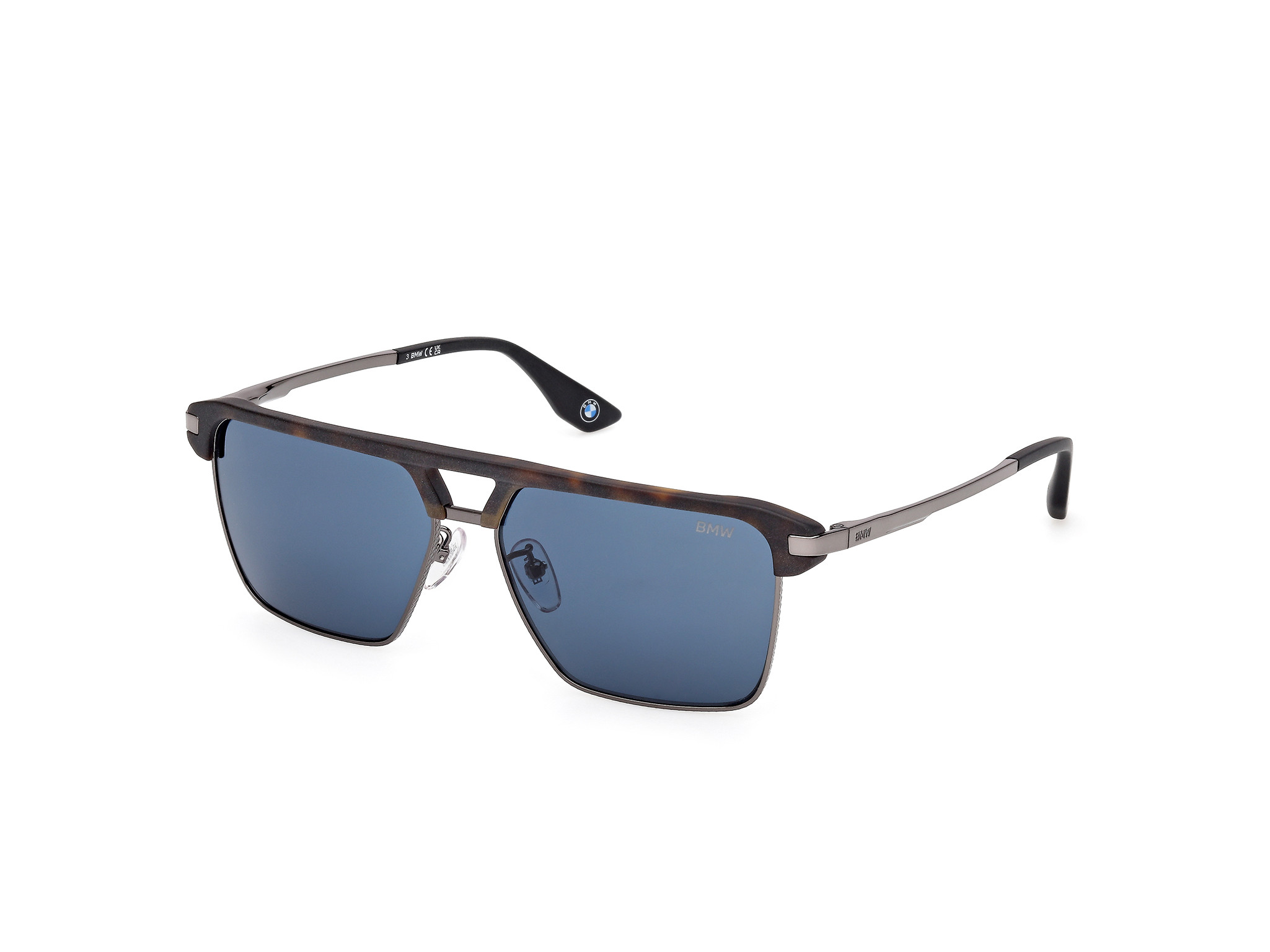 BMW BW0059‑H Aviator Sunglasses – Black/Rose Gold • Blue Gradient Lenses • NWT BMW Men Blue Aviator Sunglasses main image 4