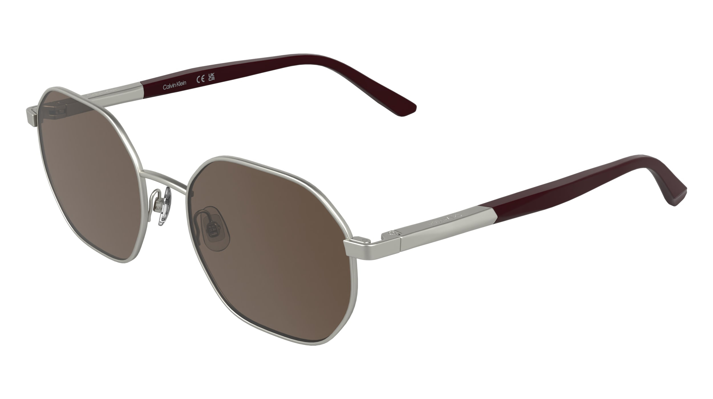 Calvin Klein CK25510S 209 Unisex Sunglasses Beige Rectangle Frame, Brown Lenses CK25510S Sunglasses - Calvin Klein Authorized Retailer  main image 2