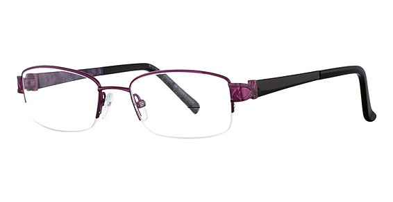 Bulova Women Eyeglasses Frame Half Rim VIOLET Eyewear HOTCHKISS Glasses only Bulova Hotchkiss Eyeglasses 51-18 135 Violet Half Rim Frames  main image 3