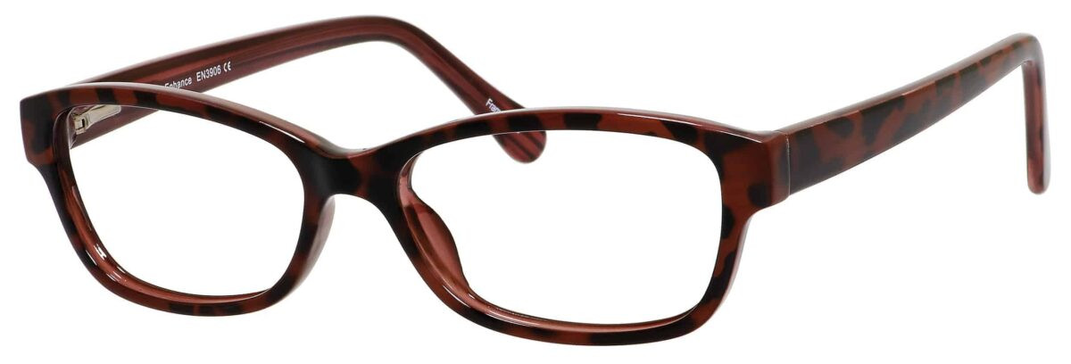 Enhance Eyewear Women\'s Glasses (3906) ENHANCE EYEWEAR 3906 BROWN GRAY FADE 50/15/140 FLEX HINGE  main image 2