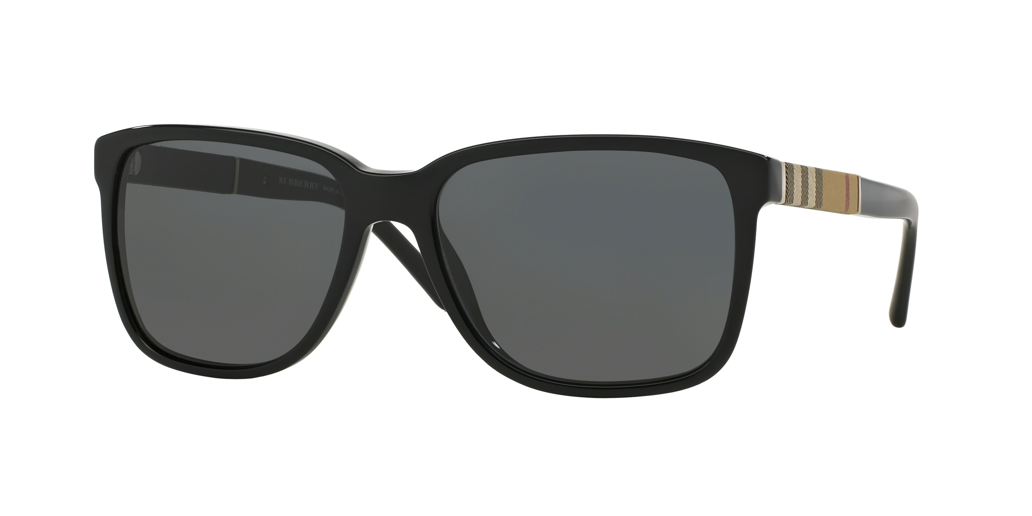 New Burberry Sunglasses Black Square Frames Checkered Arms Gradient BURBERRY Burberry BE4419 Sunglasses | LensCrafters main image 2