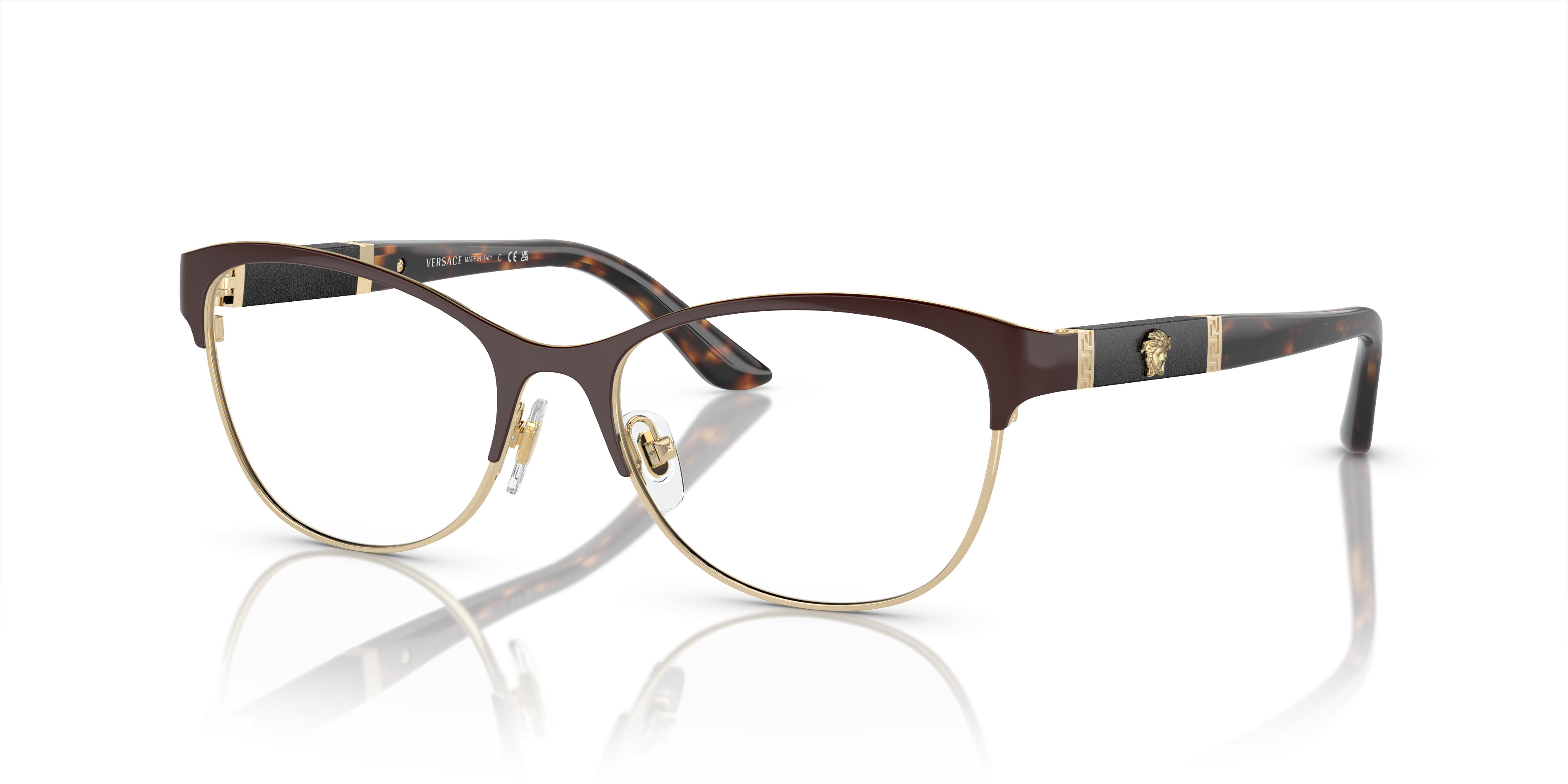 NEW Versace VE3358-B Brown Crystal Strass Oversized Frames Versace 3358B Eyeglasses main image 3