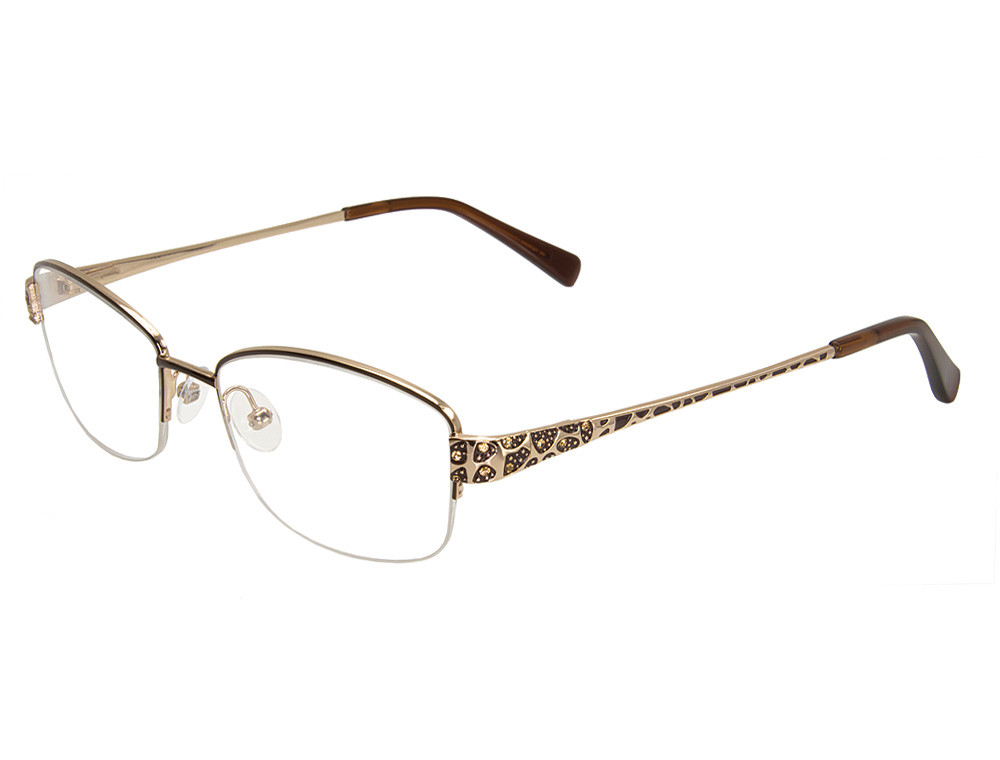 Marieta Eyeglasses Port Royale C2 Designer Frames Only Clear 54-16-135 Port Royale Collection MARIETTA C2 52-16-140 Brown Fade  main image 3