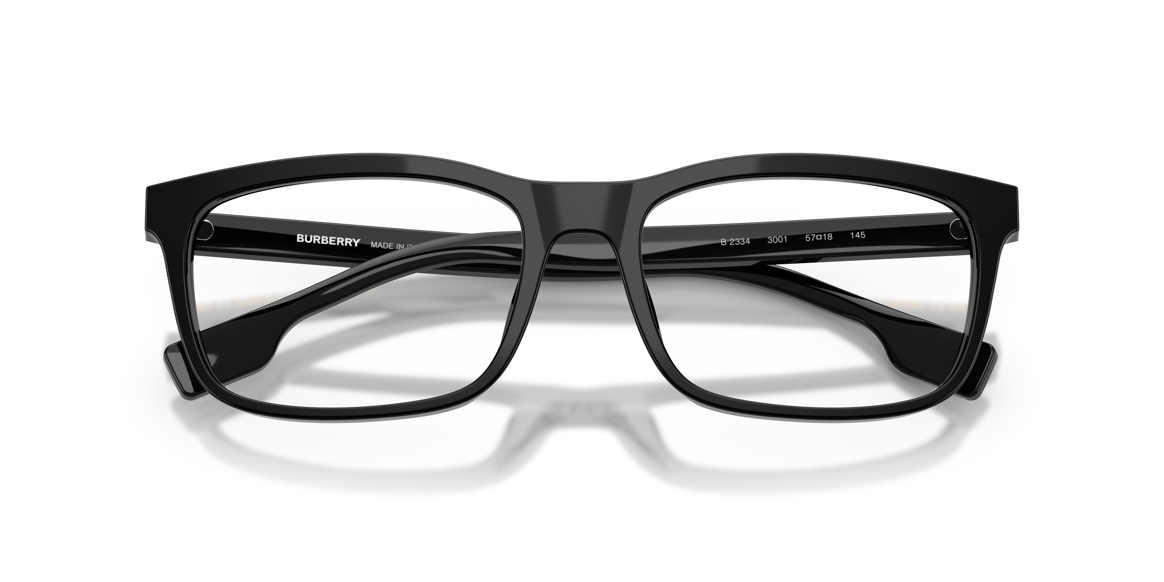 Burberry ELM BE 2334 3024 Transparent Plastic Rectangle Eyeglasses 55mm Burberry Elm 2334 Eyeglasses main image 2