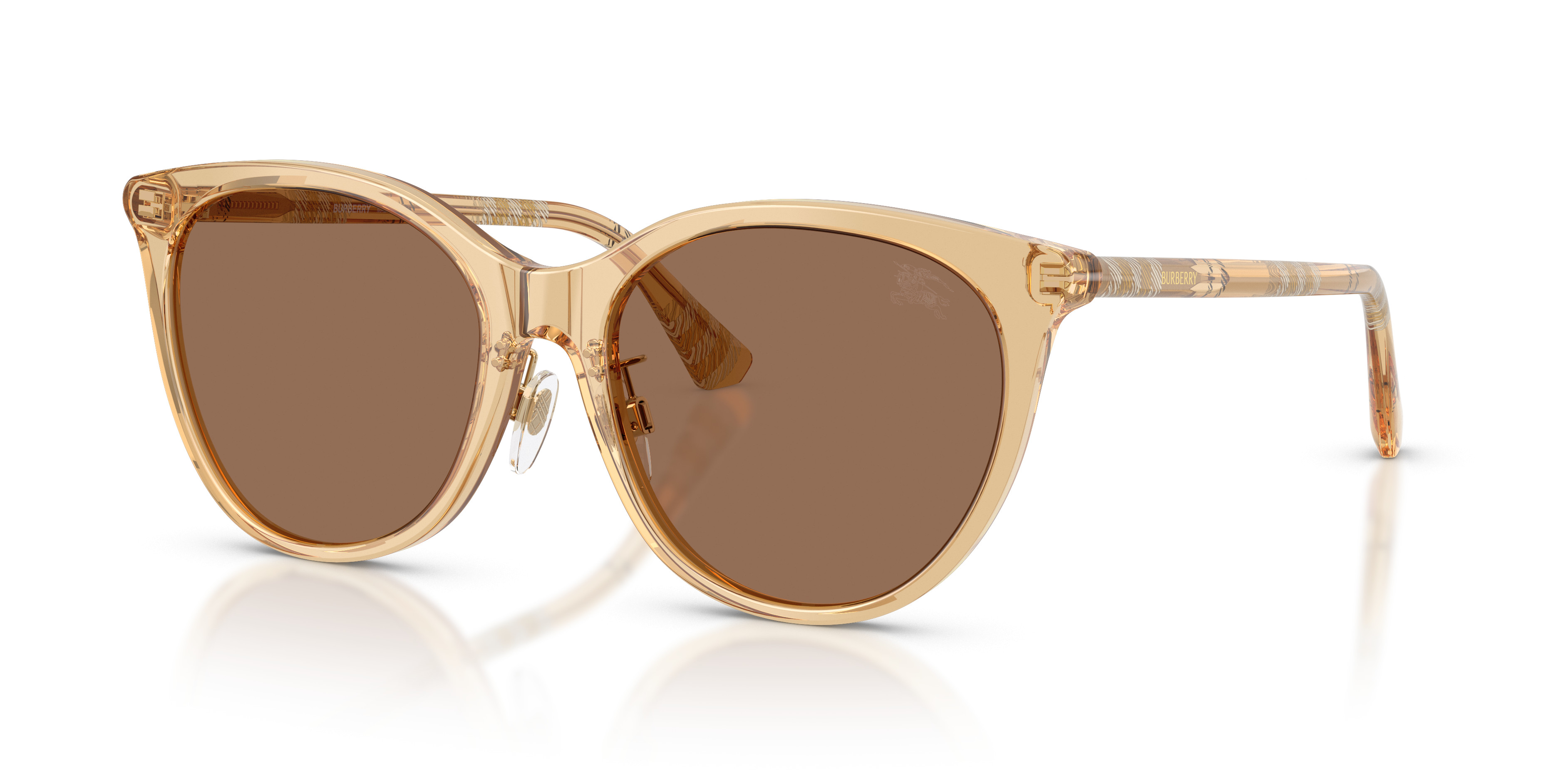 Burberry Gold Frame Sunglasses with Brown Lenses BE3171 Sunglasses - Burberry Authorized Retailer  main image 2