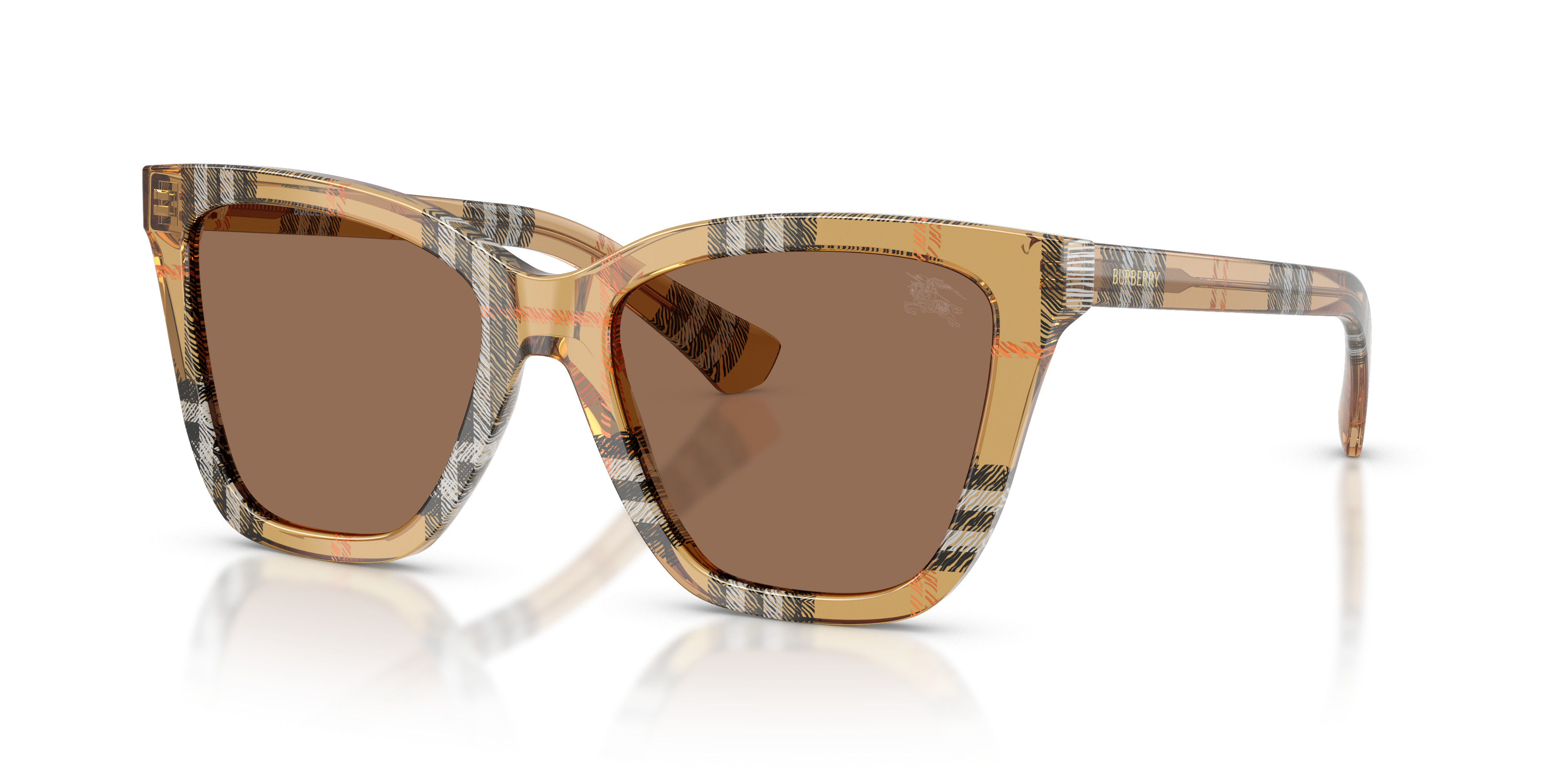 New Burberry Sunglasses Brown Check Sand Brown Lens Classic 54-18-140 BURBERRY Burberry BE4456 Square Sunglasses | EyeOns.com main image 4
