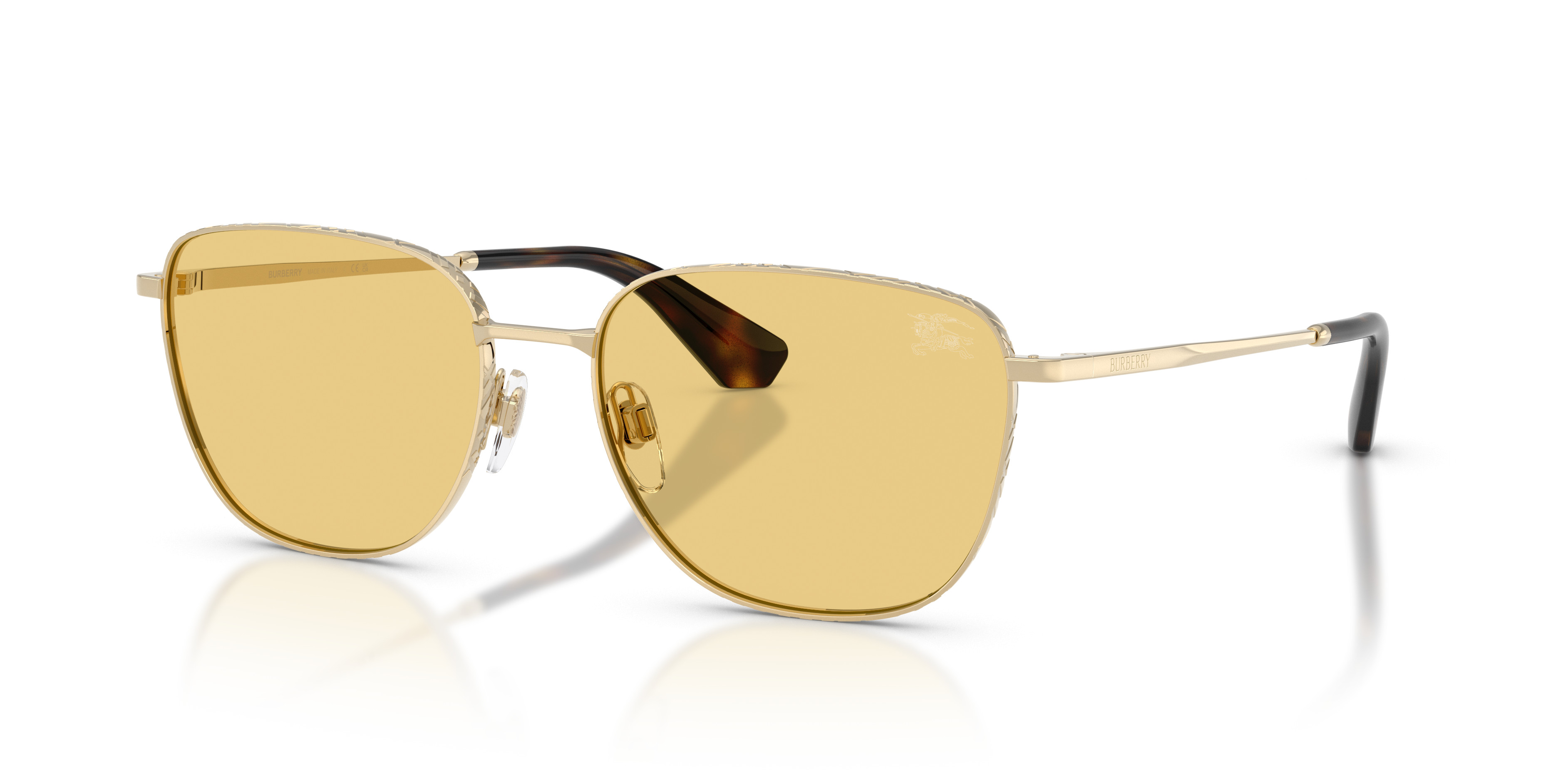 Burberry Gold Frame Hexagonal Sunglasses Brown Gradient Lenses New Hexagon Sunglasses in Gold - Warm Brown Lenses – MEMORÍ EYEWEAR main image 4