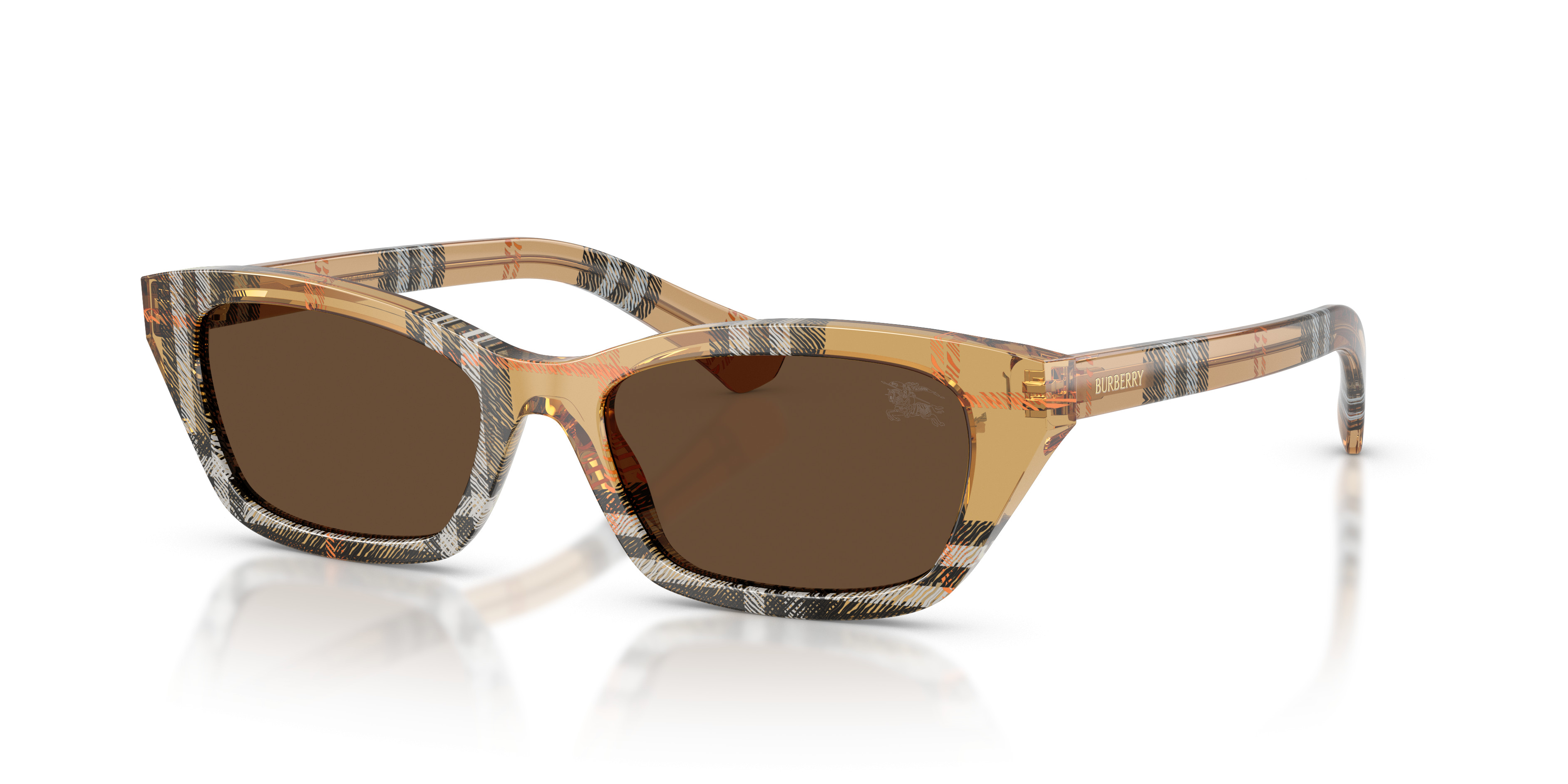 Burberry Plaid Cat-Eye Sunglasses - Brown Gradient Lenses BURBERRY SUNGLASSES MERYL - BE4393 405413 54 - Check Brown  main image 2