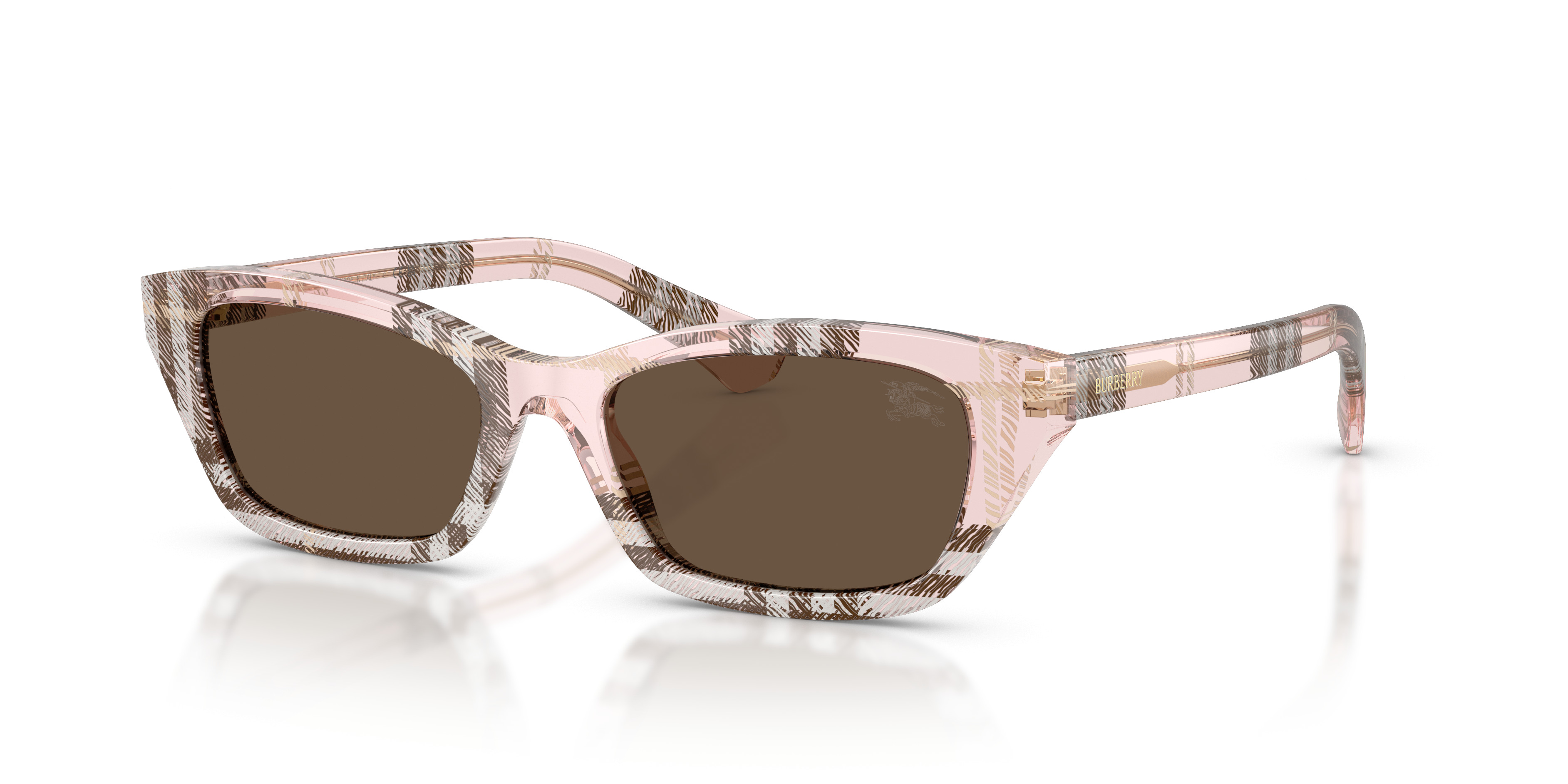 Burberry Made in Italy Tan Brown Color Frame Oval Lenses Sunglasses Shades 4118 Burberry BE4468 Sunglasses 4202T3 Check Sand - eye-oo.com main image 3