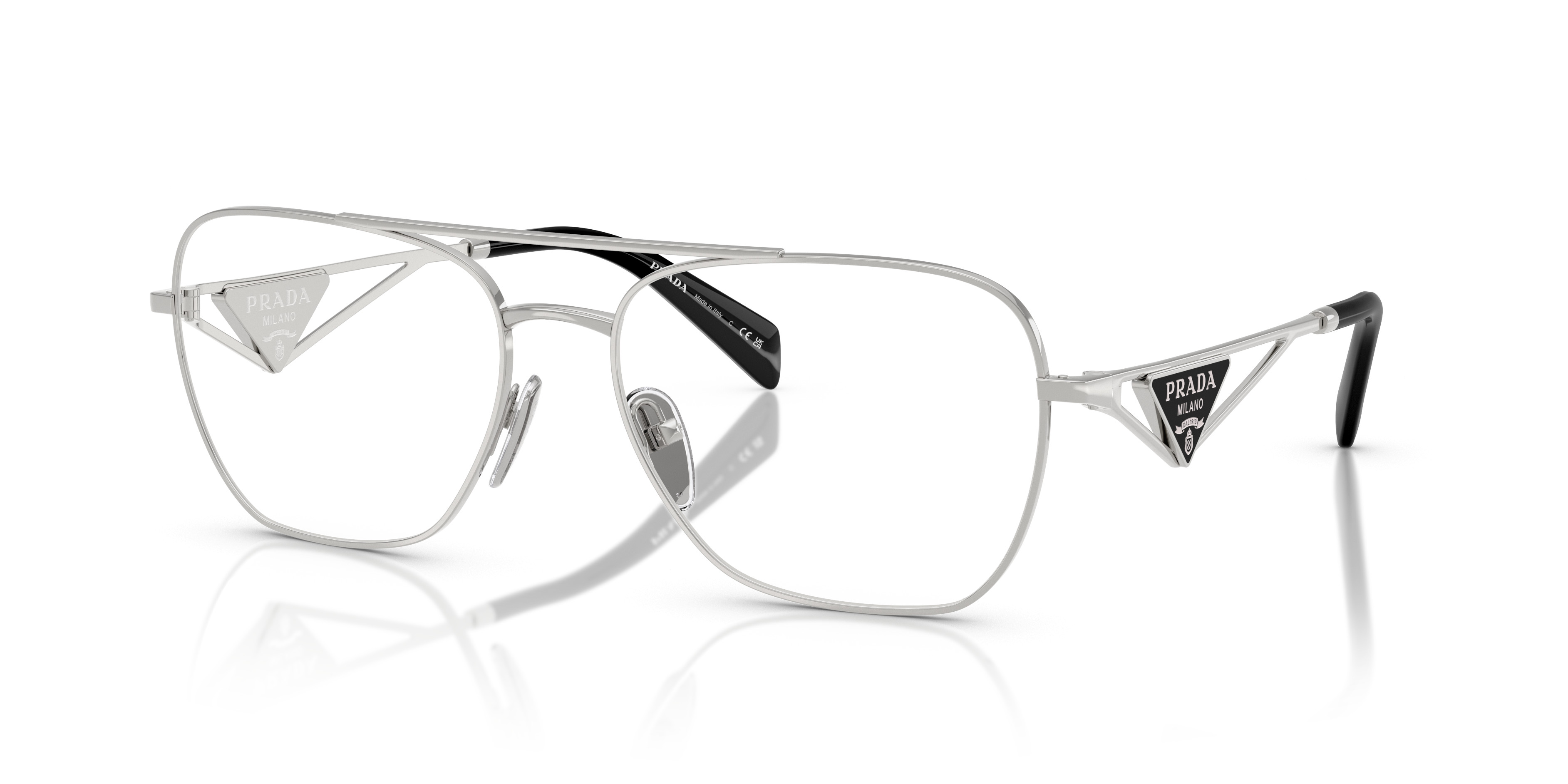 NEW Prada PR B50V Gold Pilot Aviator Eyeglasses Frames Prada PR B50V 5AK1O1 Eyeglasses Gold for Woman - LookerOnline main image 3