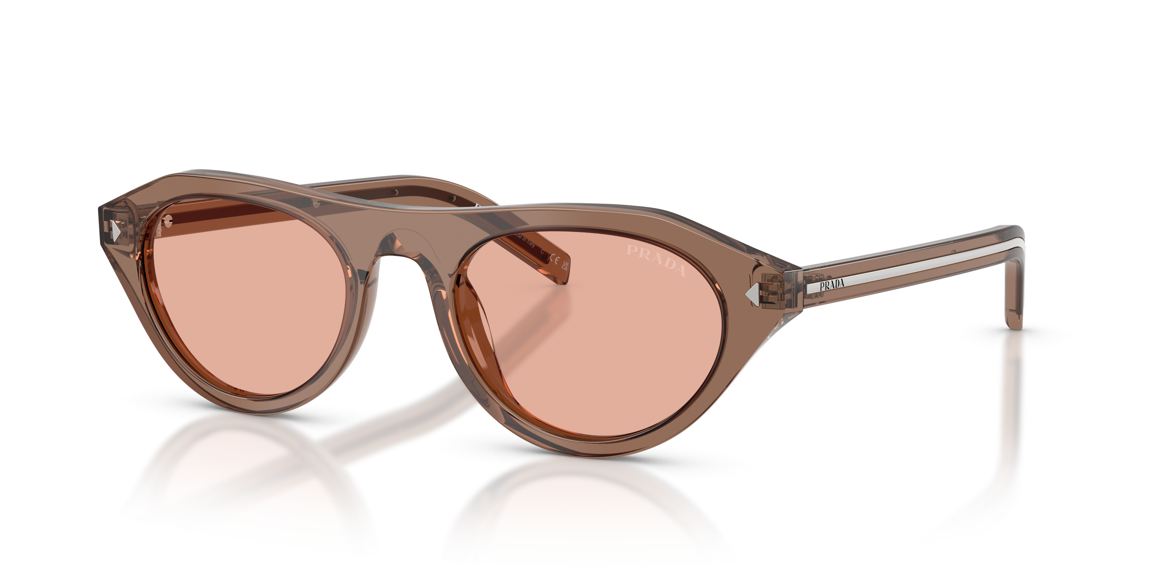 PRADA プラダ サングラス PR B15S オーバル べっ甲色 ケース付き PR B15S Sunglasses - Prada Authorized Retailer | coolframes.com