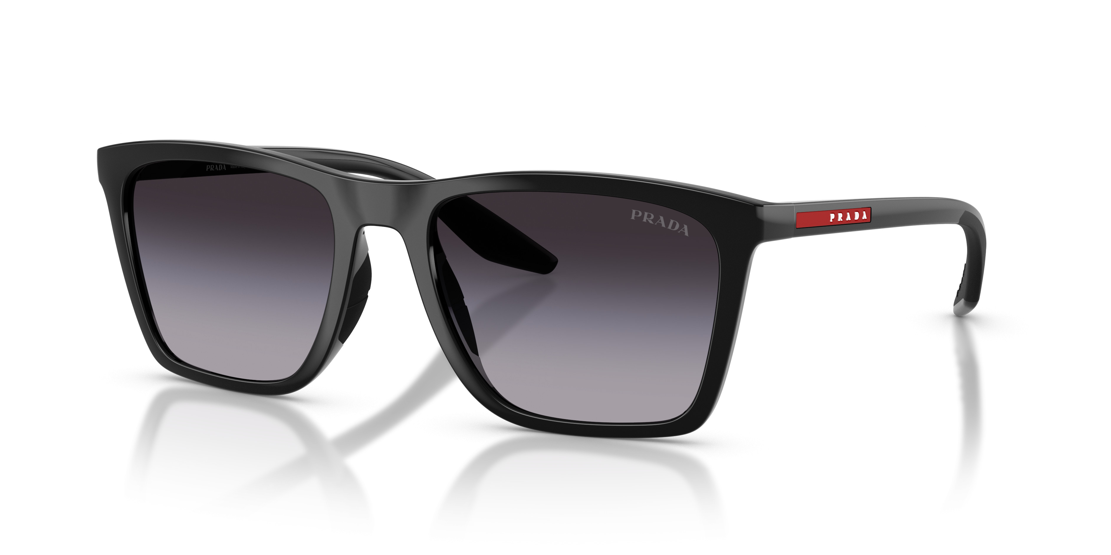 Prada Black Frame Sunglasses with Gray Gradient Lenses Prada Linea Rossa - PS 55YS Sunglasses | Specs Collective main image 3