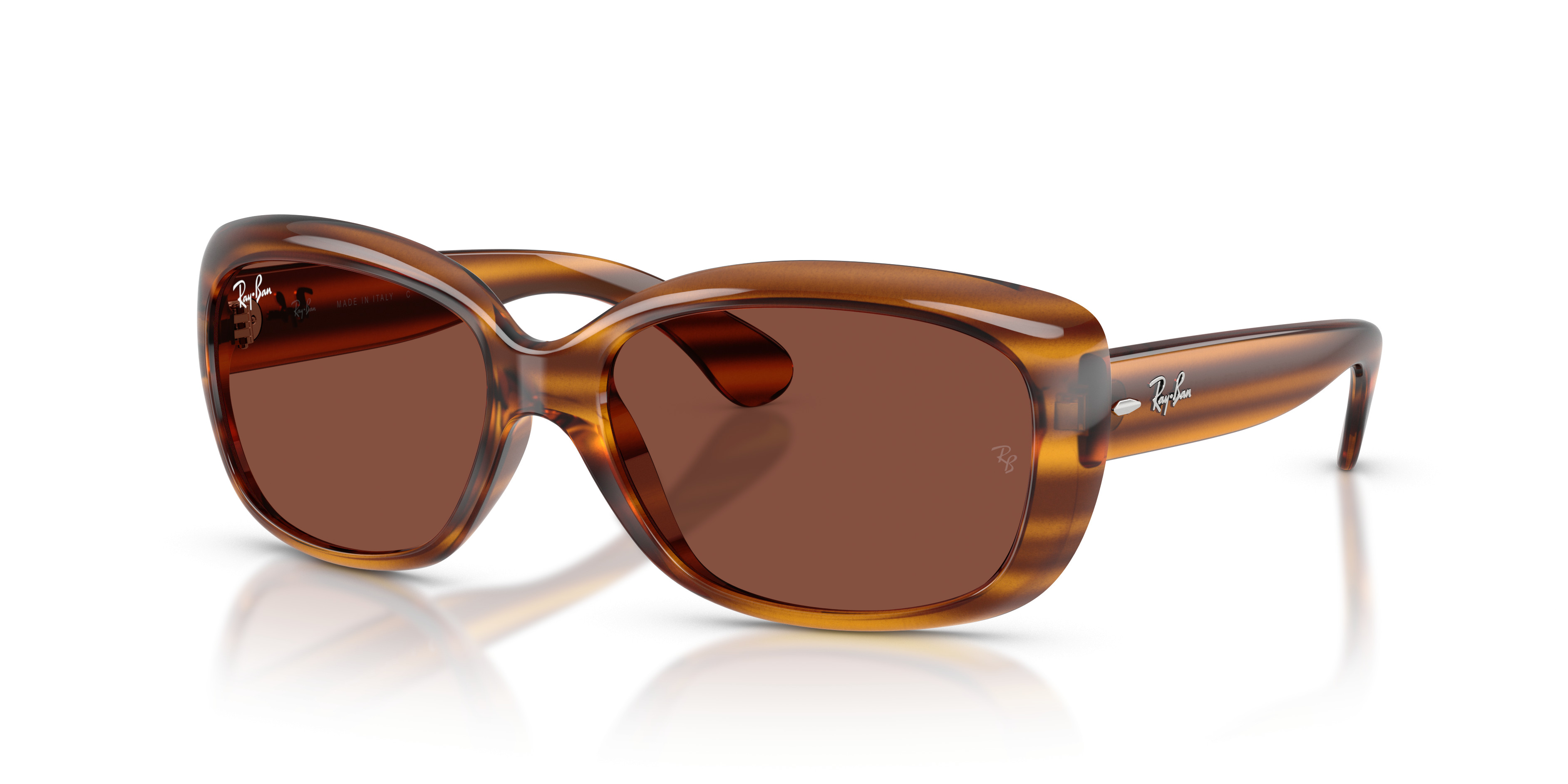 Ray-Ban Jackie Ohh RB4101 Tortoise Shell Sunglasses Made in Italy Frames RAY-BAN JACKIE OHH RB 4101 Tortoise WRAP SUNGLASSES ITALY 58  main image 4