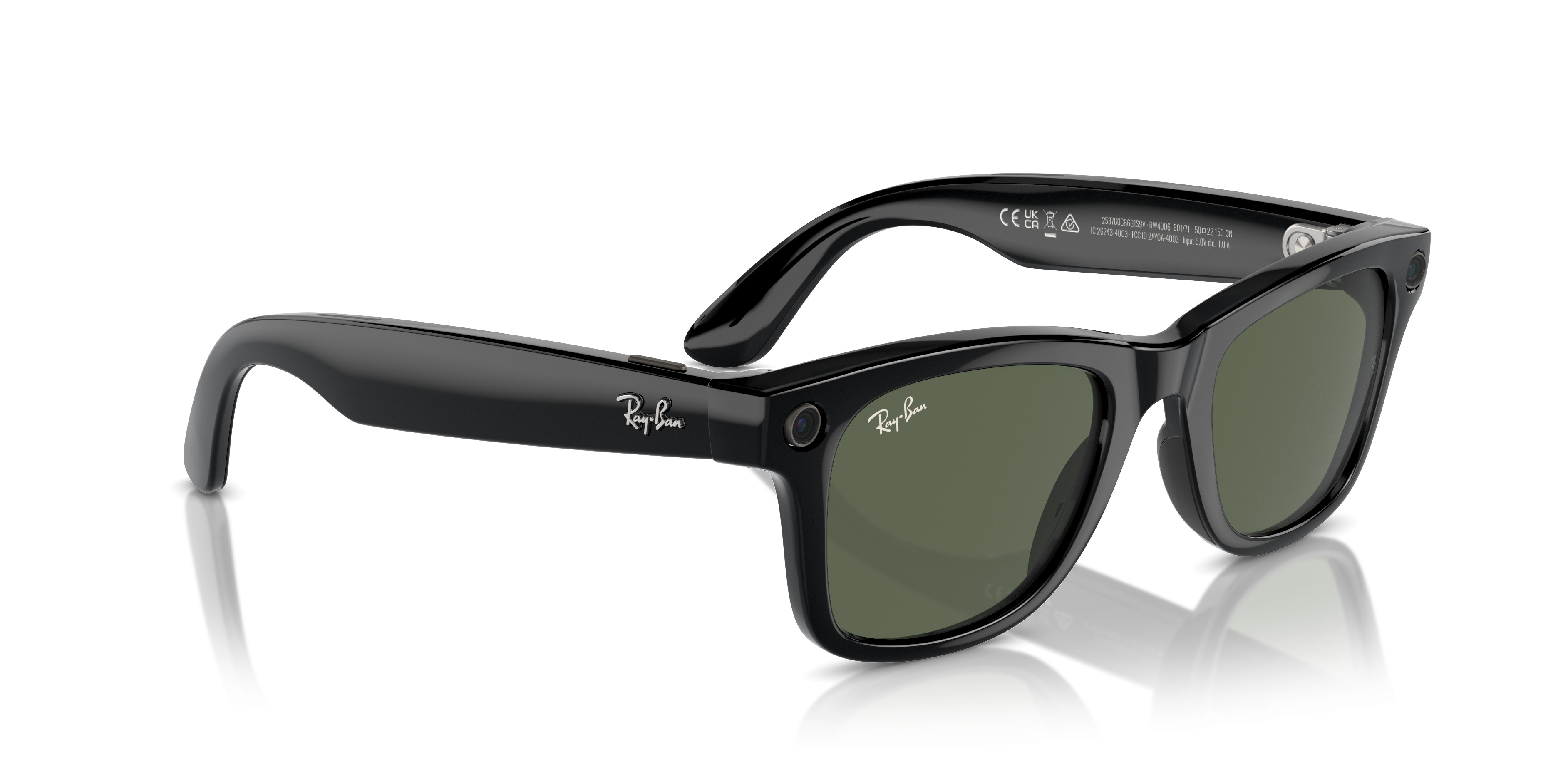 Ray-Ban Meta Wayfarer Smart Sunglasses RW4006 in Black/Green 