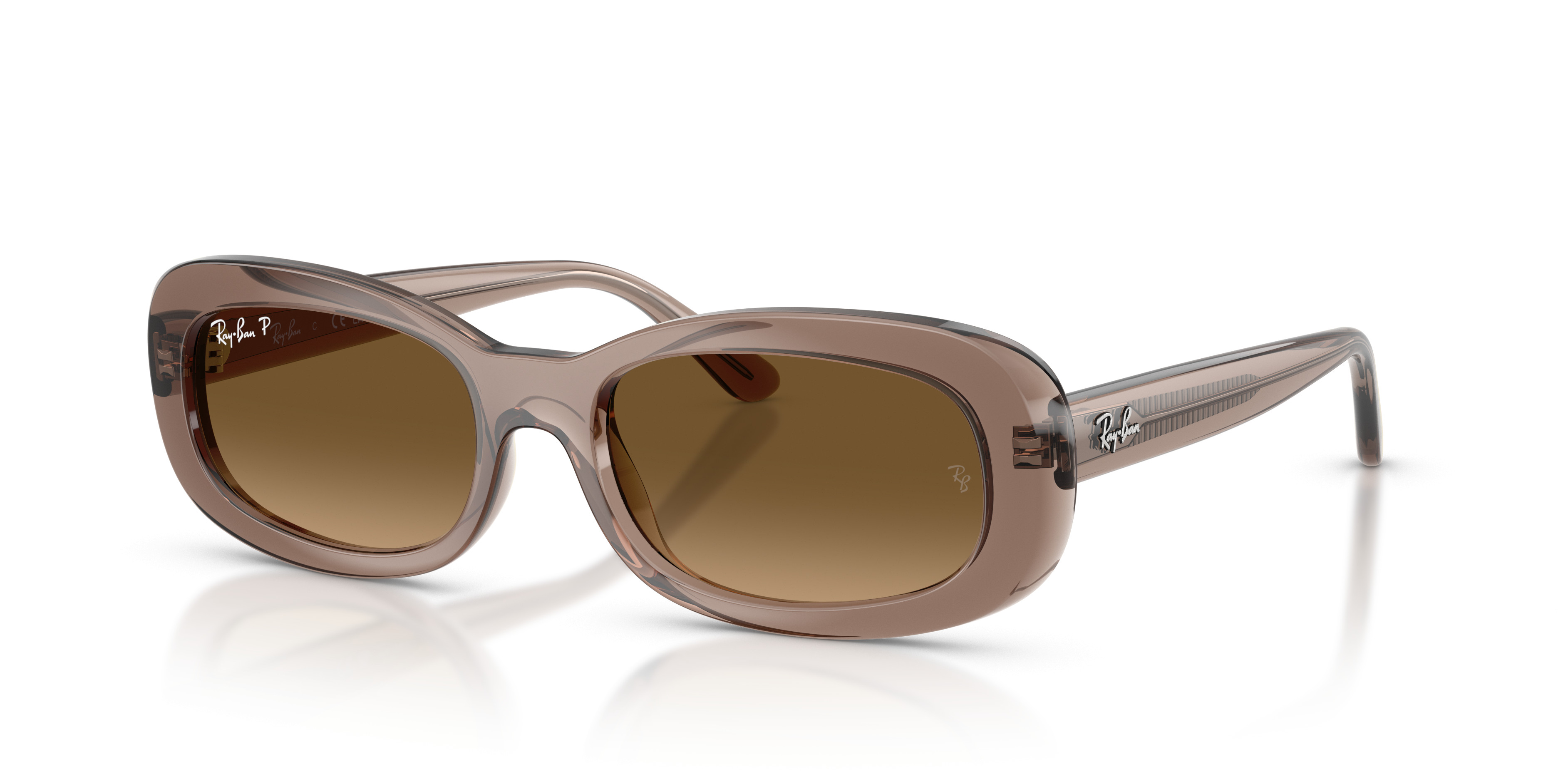 Ray-Ban  Translucent Brown Frame with Brown Gradient Lenses Sunglasses Ray Ban Cats 5000 Classic | Tortoise | Light Brown Gradient  main image 4