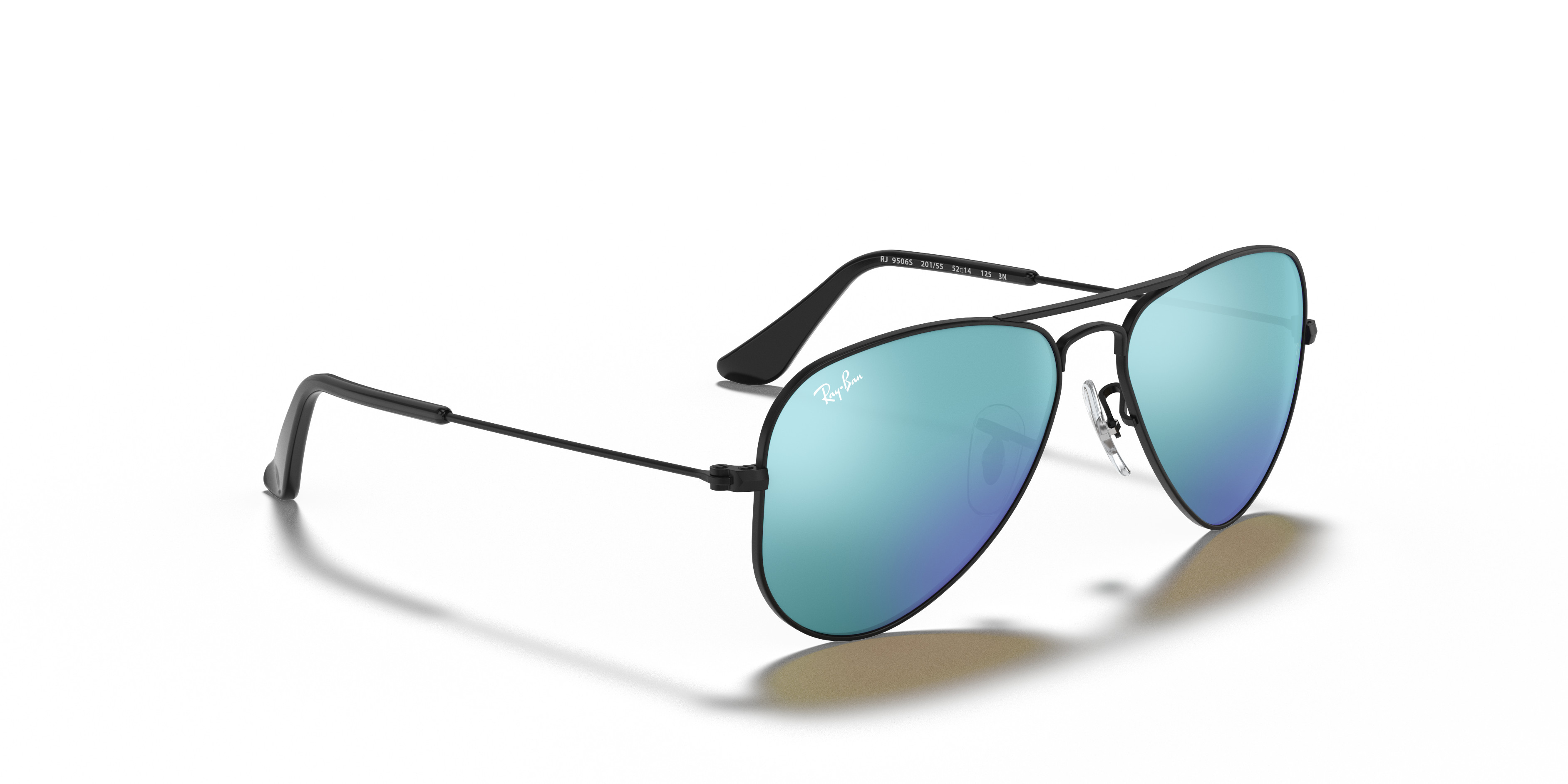 Ray-Ban Aviator Sunglasses - Black Frame with Blue Mirrored Lenses Vivid Polarized Pilot Sunglasses 790S in Black with Blue  main image 3