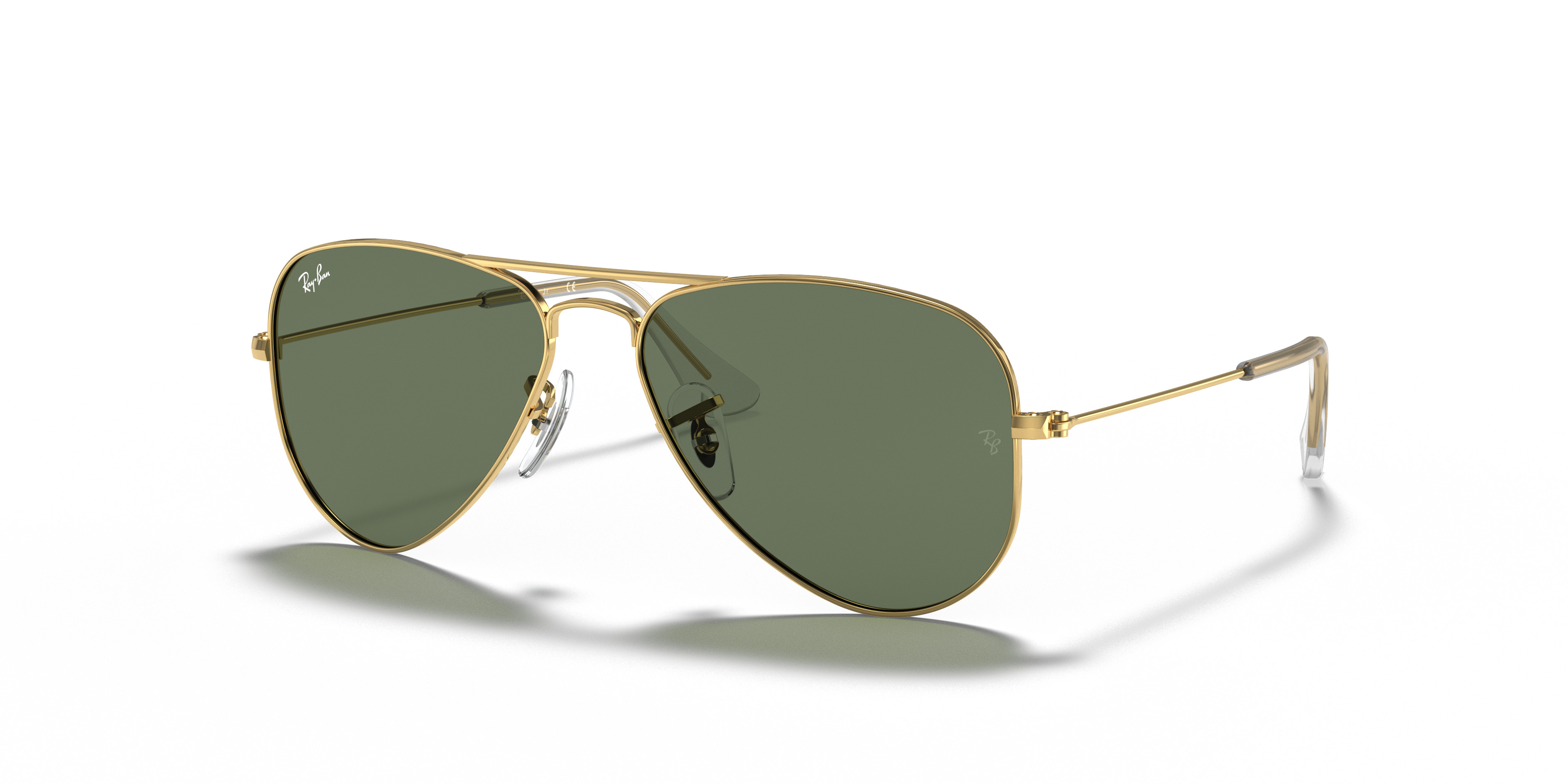 Ray-Ban Aviator Sunglasses with Dark Green Lenses and Black Frame RB3445 main image 4