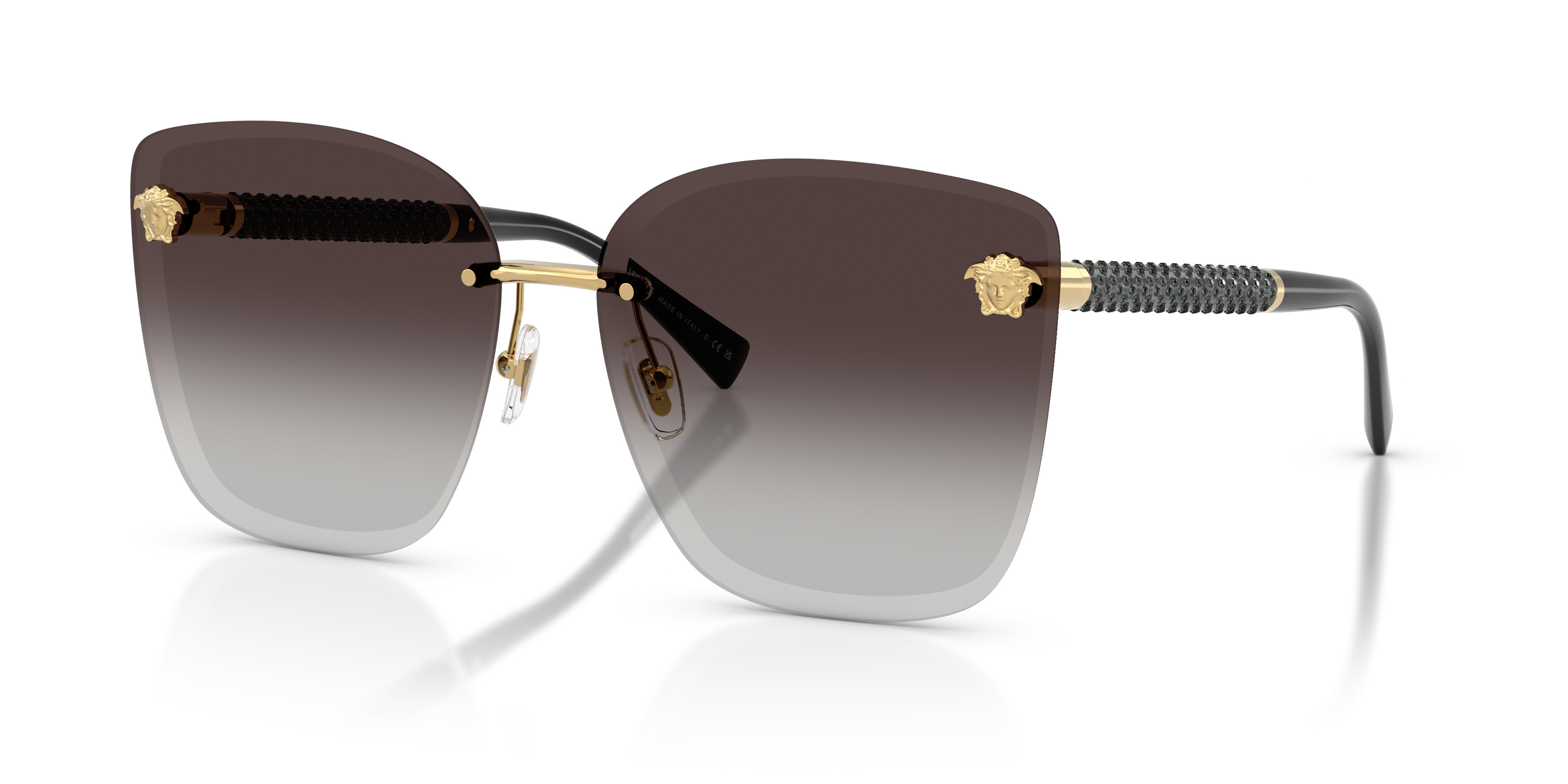 Versace Black and Gold Rimless Half-Frame Sunglasses Versace N40 89M 560 – Vintage Frames Company main image 4