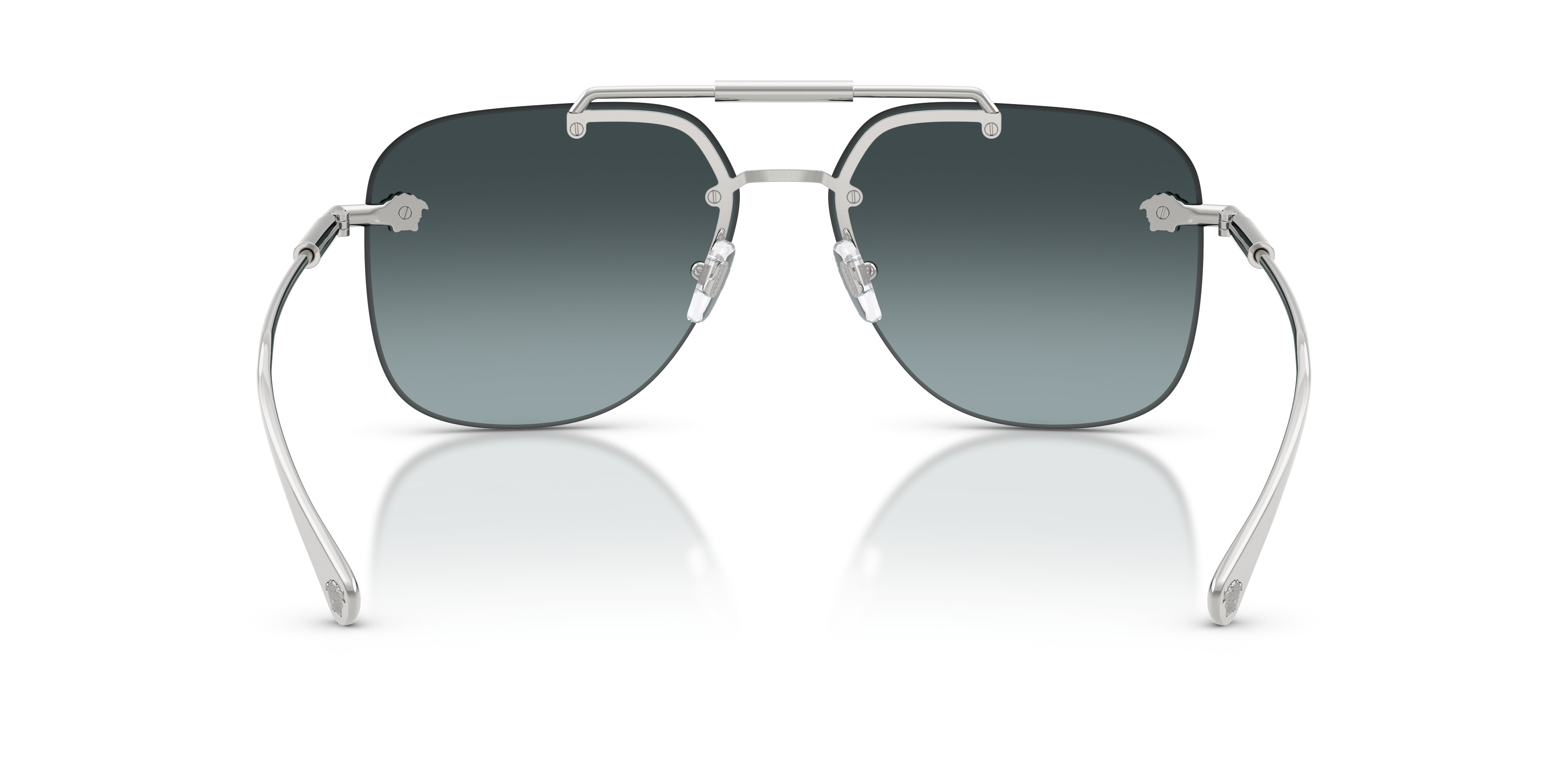 NEW Versace VE2296 Aviator Sunglasses in Silver Grey Versace VE2296 1000V1 Silver/Blue Gradient 60-14-145  main image 3