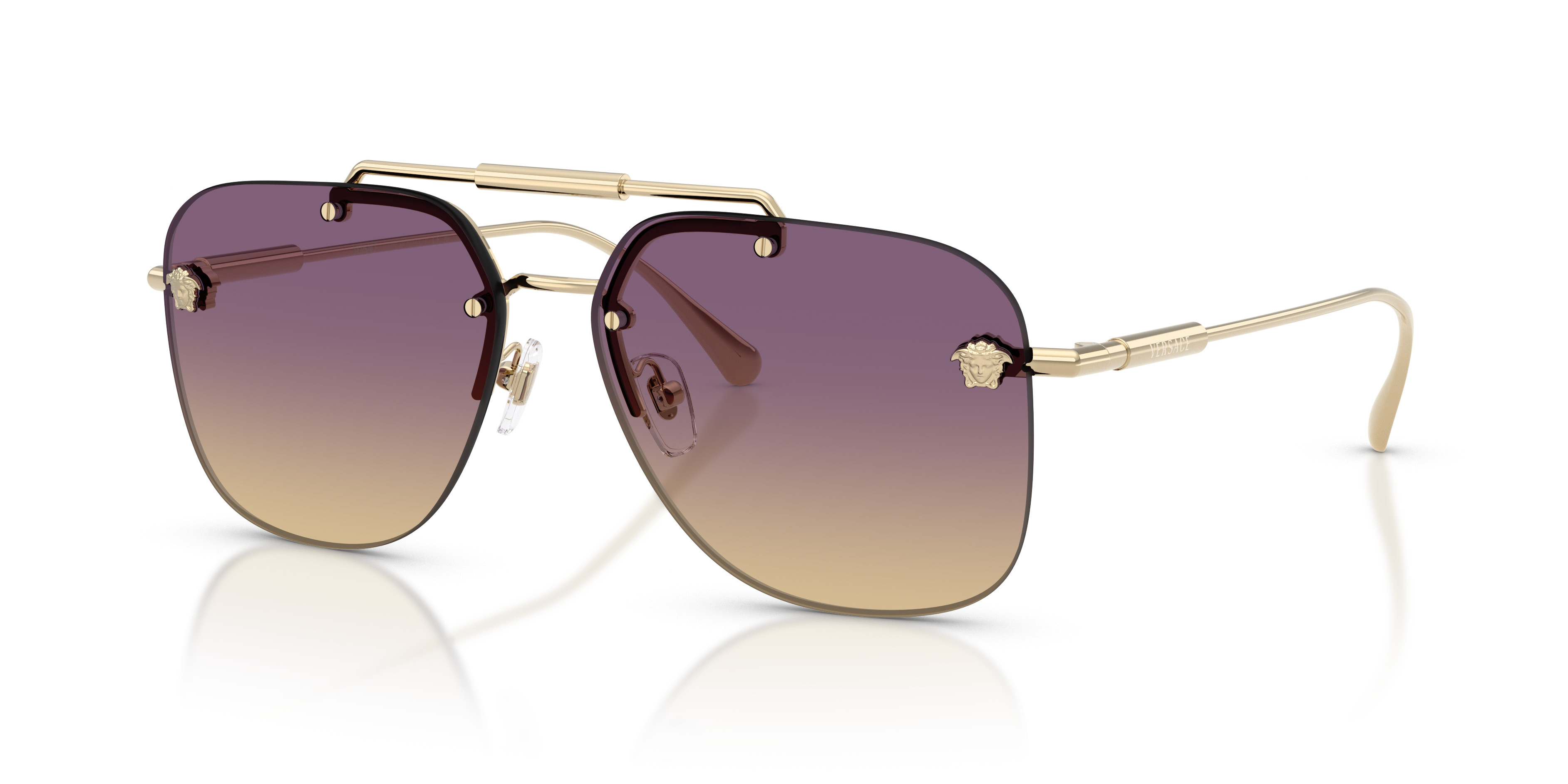 NEW VERSACE VE2296 1000/V1 SUNGLASSES SILVER WOMEN VERSACE VE2296 1000V1 Versace VE2291 L (59 - 13) with Silver lenses and Silver  main image 3