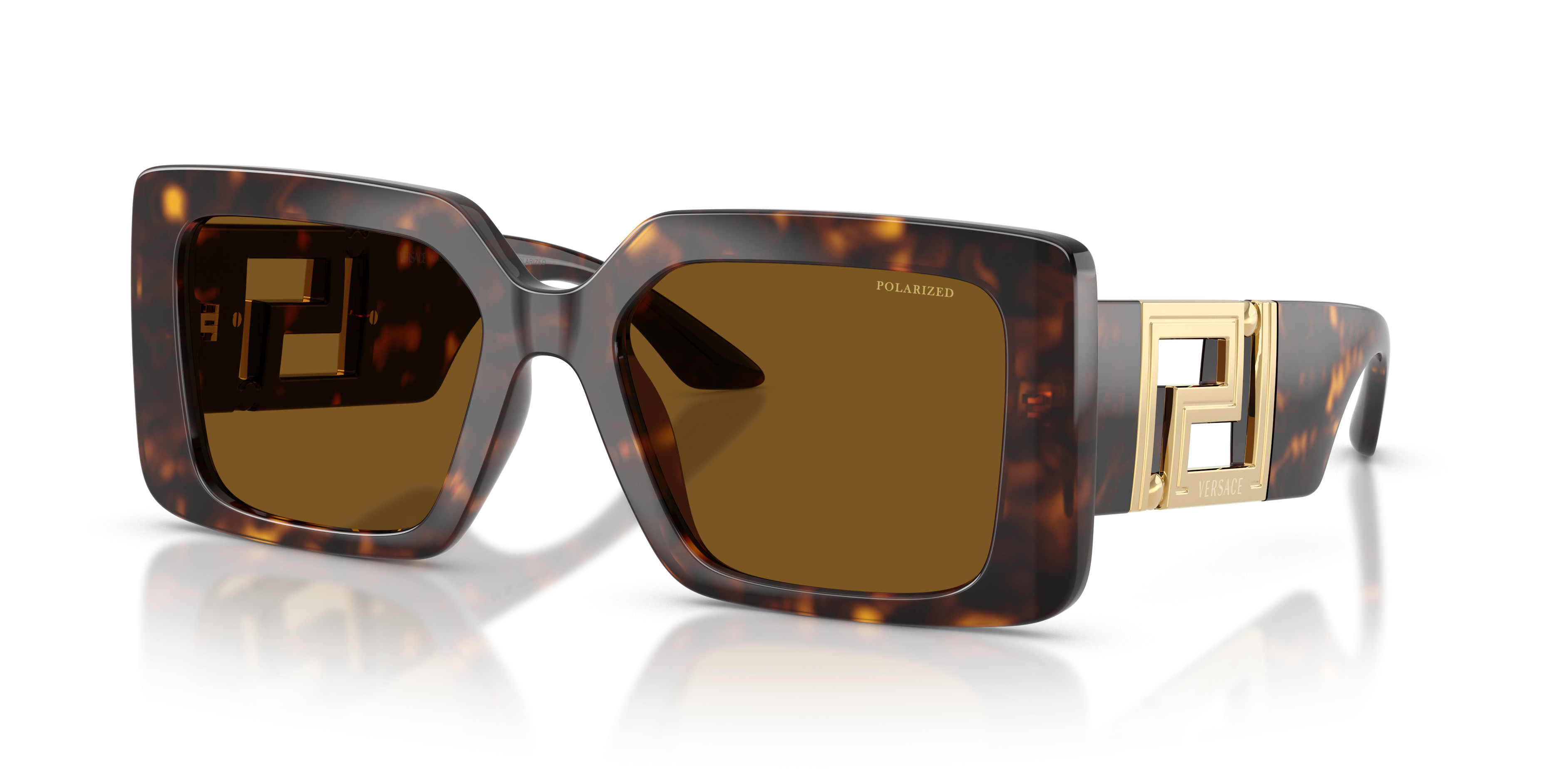 New Versace Women  Havana Sunglasses 55-19-140 Versace VE4505U Sunglasses 108/13 Havana - eye-oo.com main image 4
