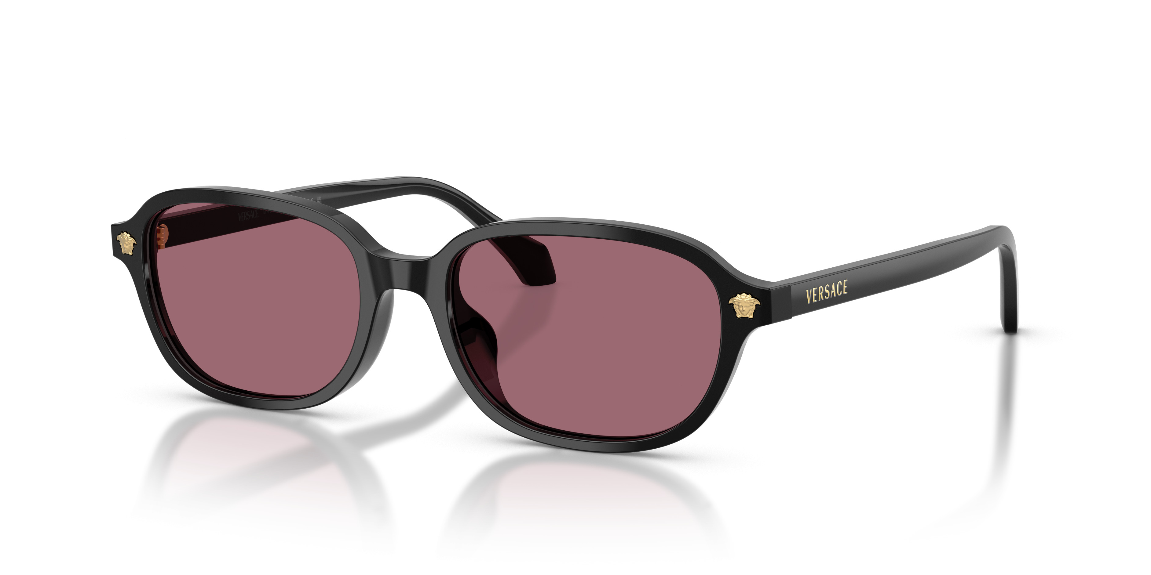 New Versace Women’s Black Frame Sunglasses with Pink Lenses and Gold Accents Versace VE2248 Gold, Pink Prescription Sunglasses - 50% Off  main image 3