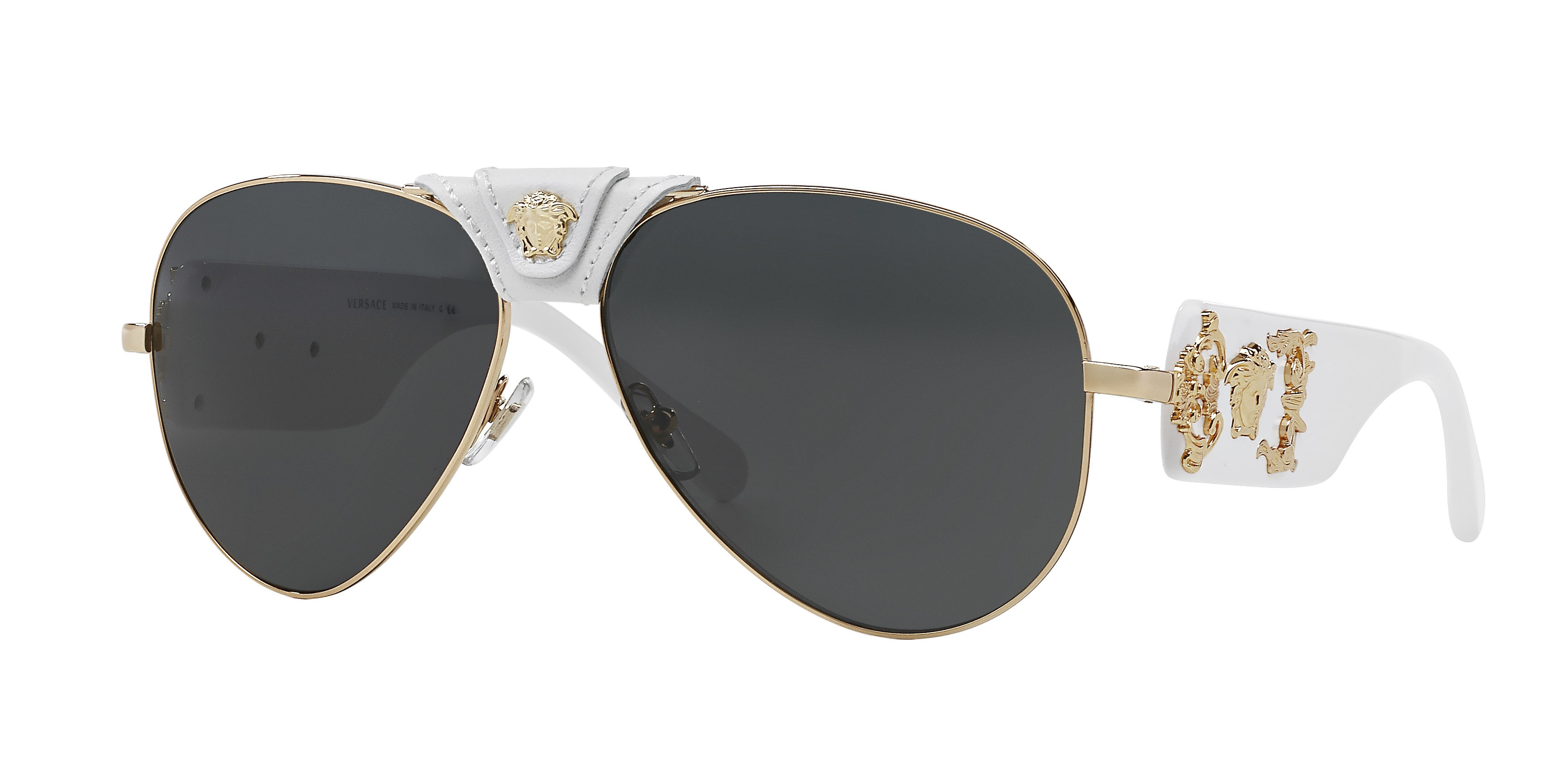 Versace 2157 Aviator Silver Frame  Polarize Sunglasses with Black Lenses Men main image 2