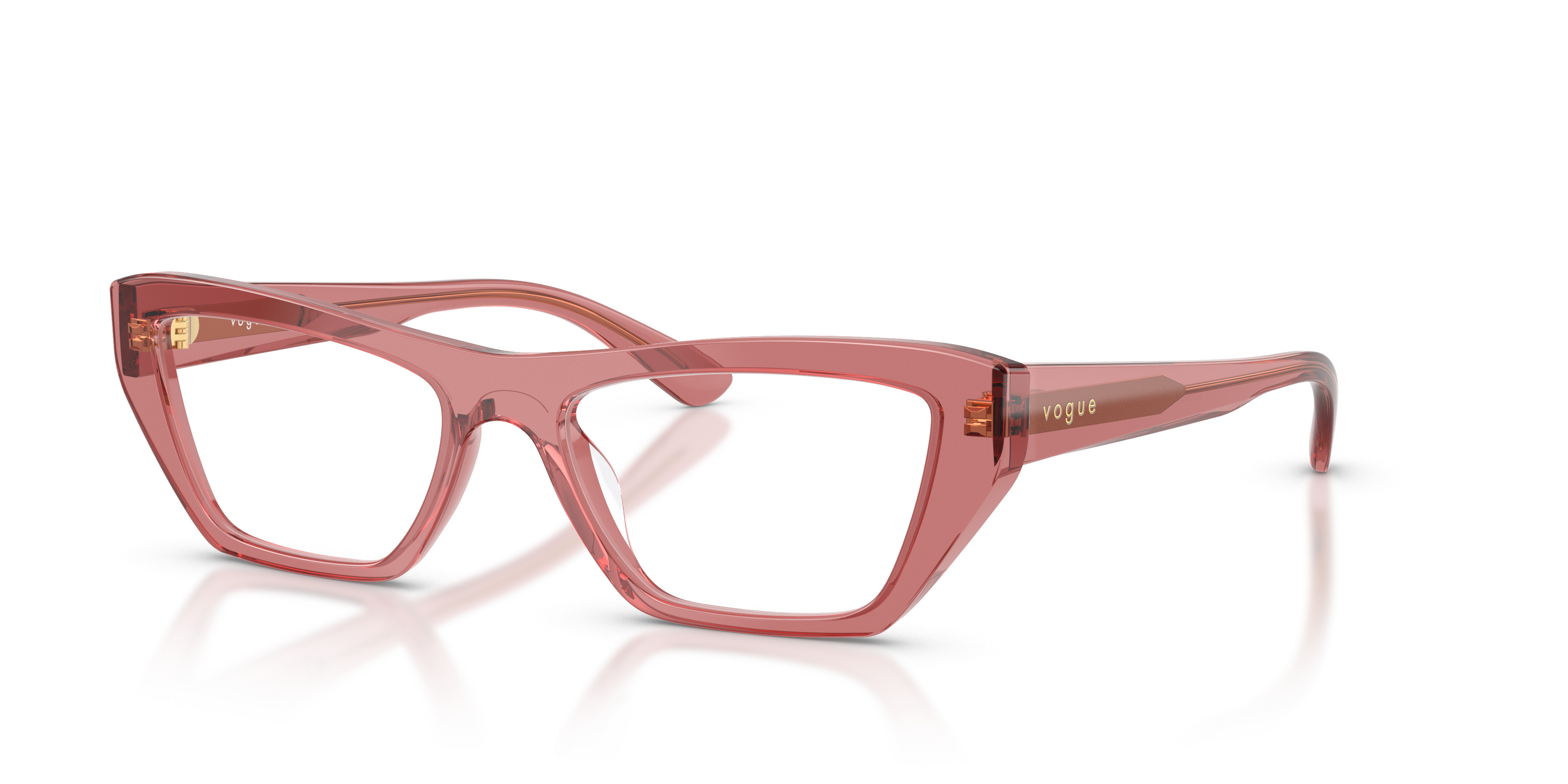 Vogue Eyeglasses Frames Only, With‎ Case New 140 Pink accent 7318 Vogue Pink Plastic Eyeglass Frames for sale | eBay main image 4