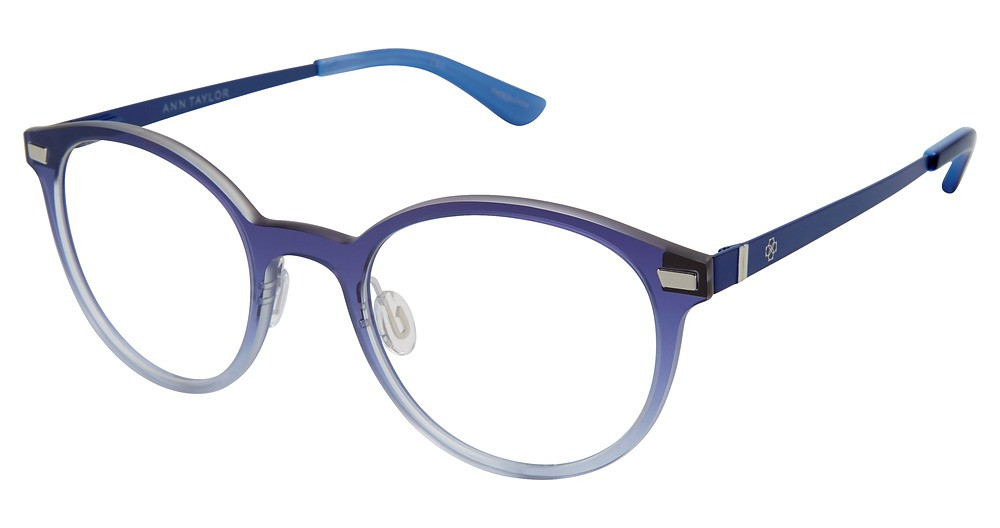 Ann Taylor At408 C02 Clear Gray Blue Authentic Frames Eyeglasses 48-20 NEW ANN TAYLOR AT408 C02 CLEAR GRAY BLUE AUTHENTIC FRAMES  main image 2