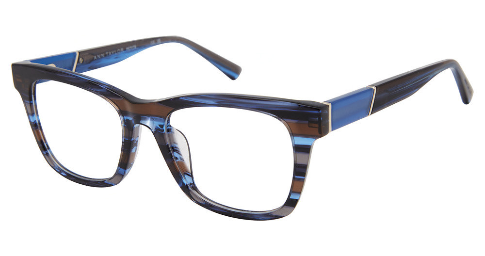 Ann Taylor Womens Eyeglasses ATP830 Indigo Horn Petite Square Frames NWT Ann Taylor ATP830 Eyeglasses Women Indigo Horn 48mm New 100  main image 2